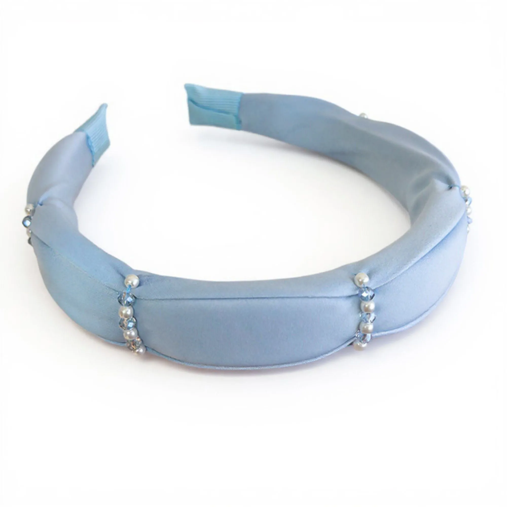 Anna-Kaci 2pcs Women's Padded Satin Fashion Headband with Pearl Design and Crystal Bead Embellishments 6.3x4.7x1.2in sold by Anna-Kaci product image thumbnail 2