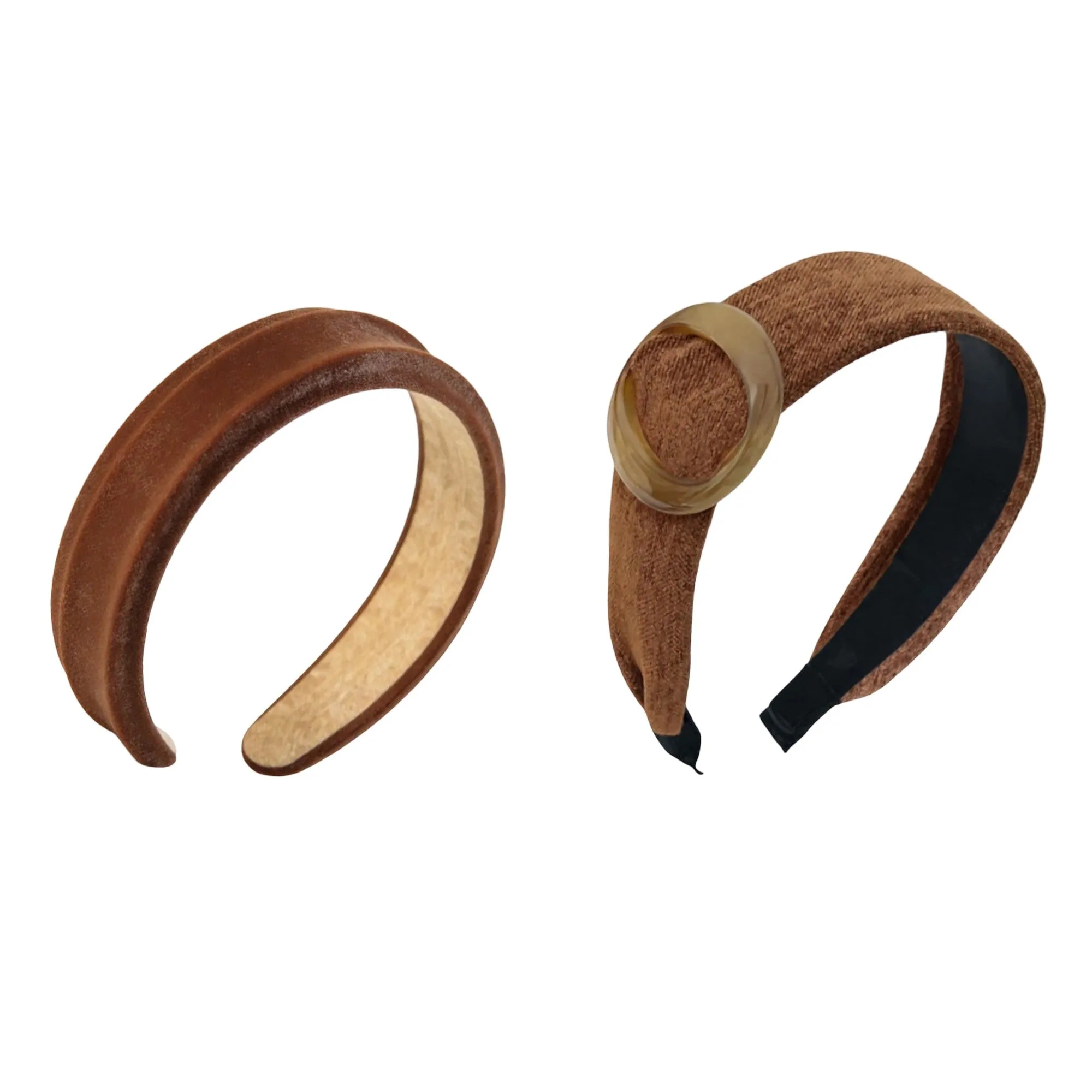 Anna-Kaci 2pcs Textured Fabric Headband with Oversized Ring Accent 6.3x4.7x1.2in sold by Anna-Kaci product image thumbnail 5