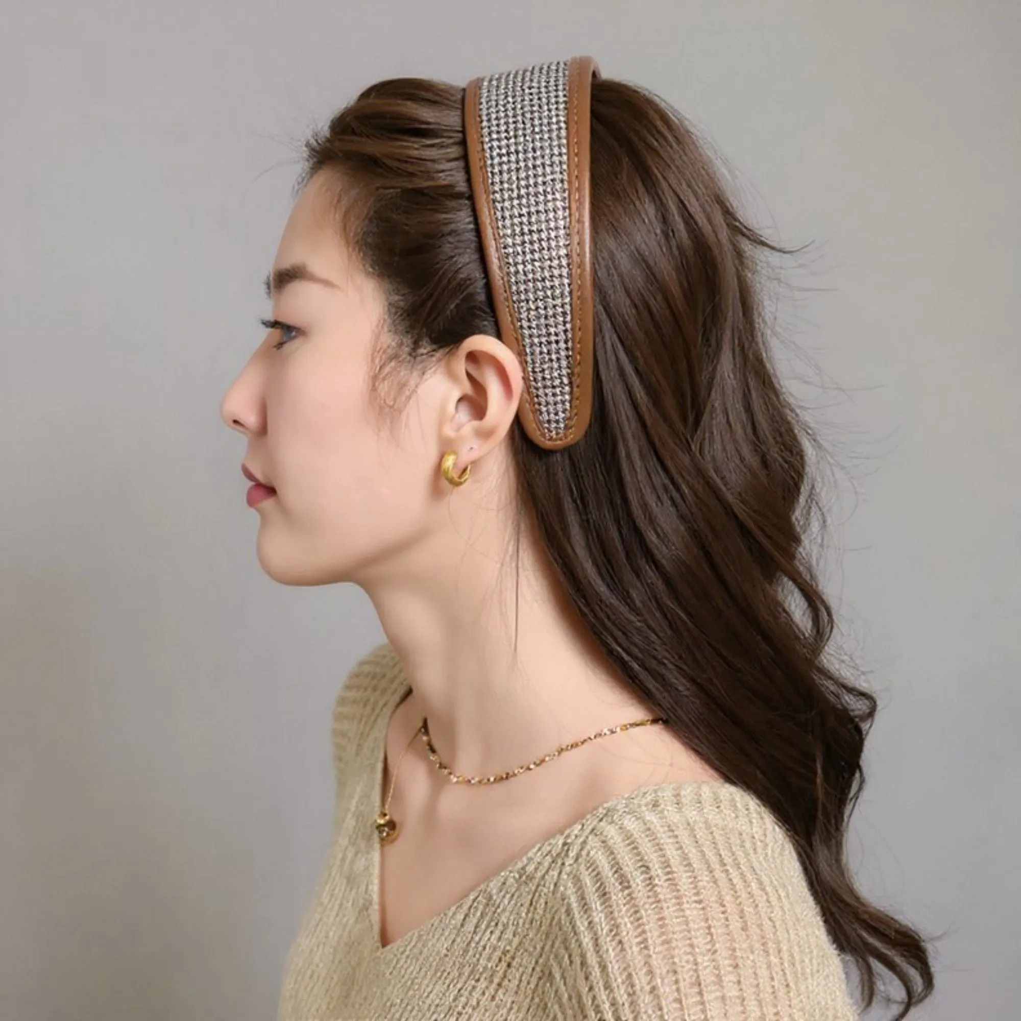 Anna-Kaci 2pcs Textured Fabric Headband with Oversized Ring Accent 6.3x4.7x1.2in sold by Anna-Kaci product image thumbnail 2