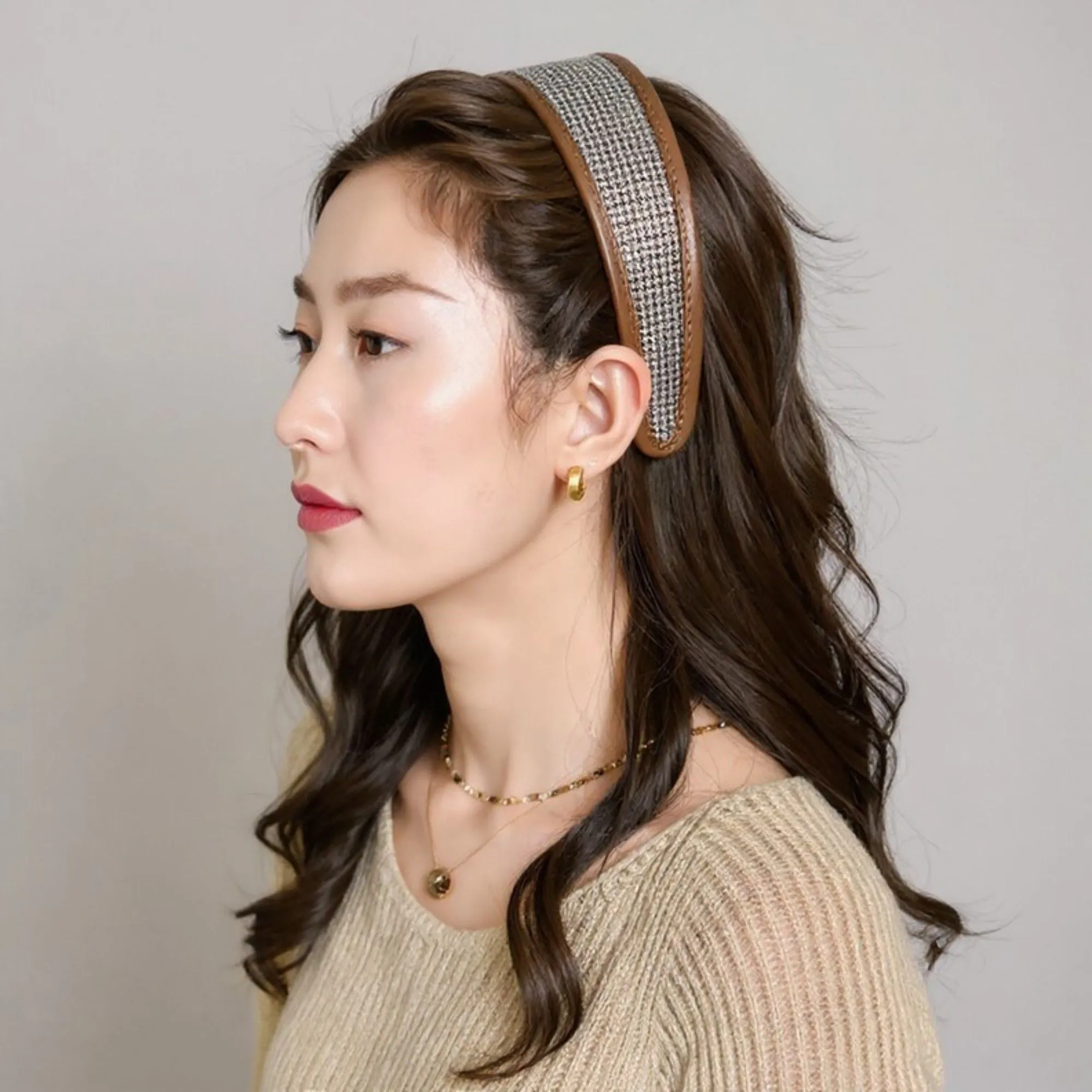 Anna-Kaci 2pcs Textured Fabric Headband with Oversized Ring Accent 6.3x4.7x1.2in sold by Anna-Kaci product image thumbnail 3