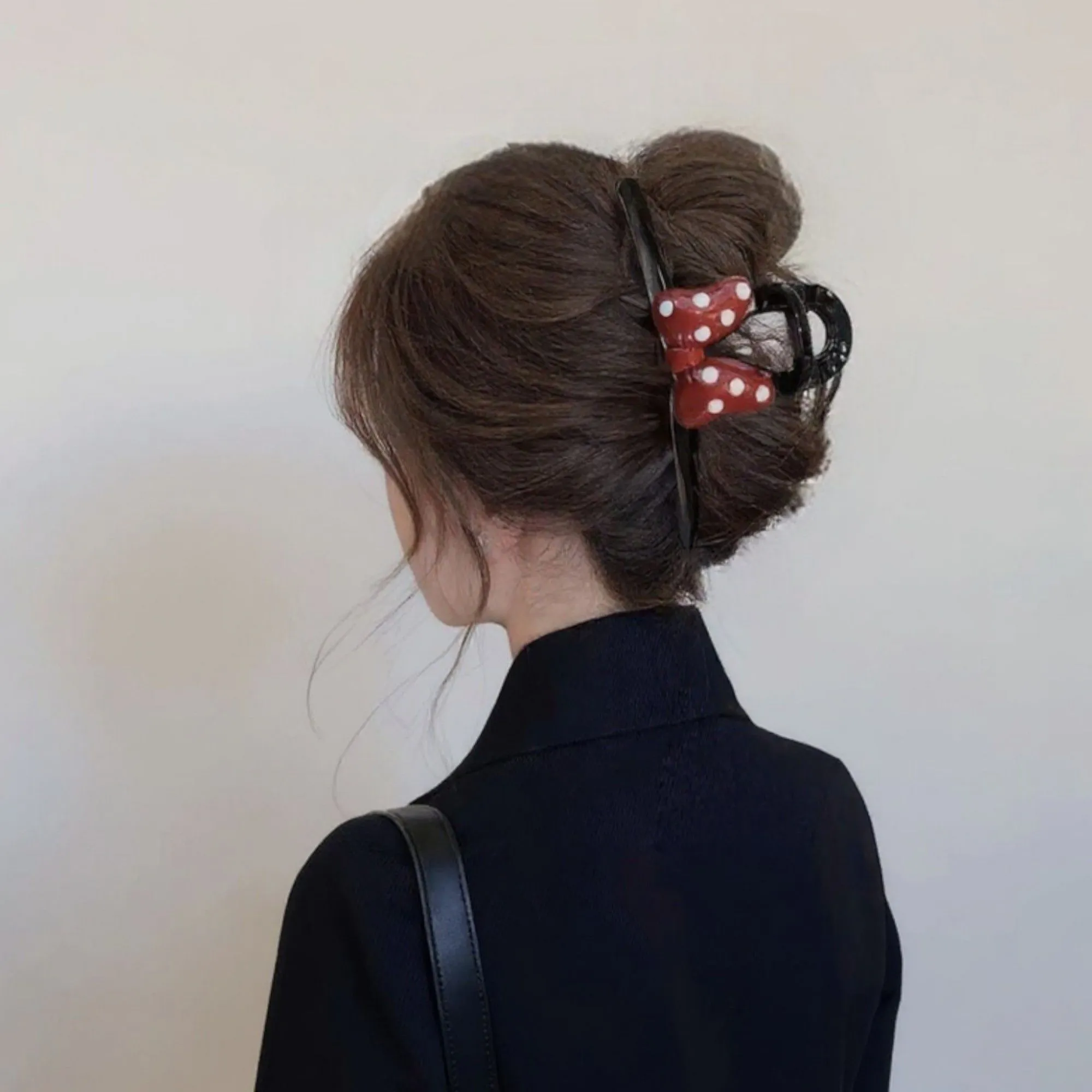 Anna-Kaci 2pcs Bow Hair Claw Clip with Polka Dot Design and Strong Grip 6in sold by Anna-Kaci product image thumbnail 3