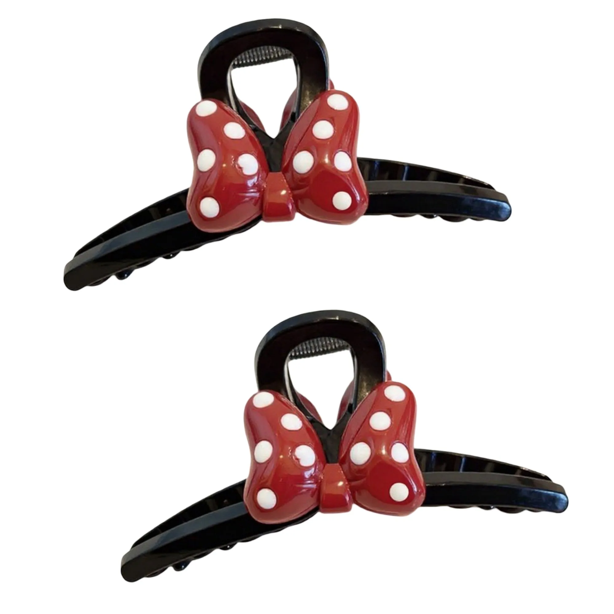 Anna-Kaci 2pcs Bow Hair Claw Clip with Polka Dot Design and Strong Grip 6in sold by Anna-Kaci
