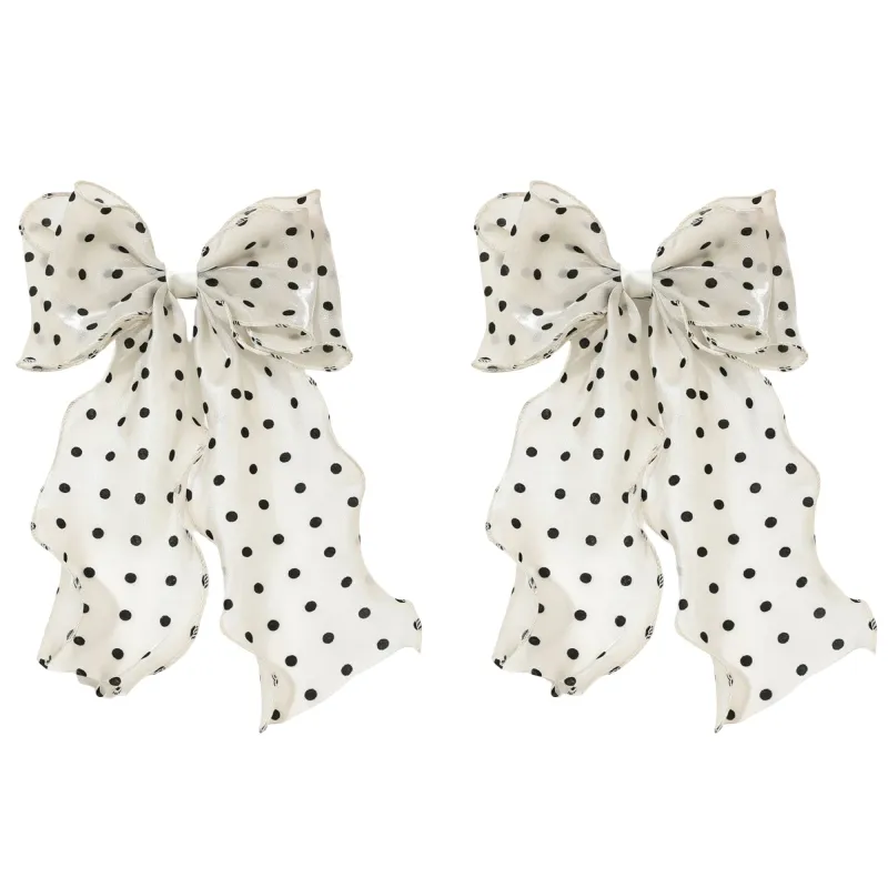 Anna-Kaci 2pcs Pleated Organza Hair Scrunchie with Contrast Trim and Voluminous Ruffled Design made by Anna-Kaci