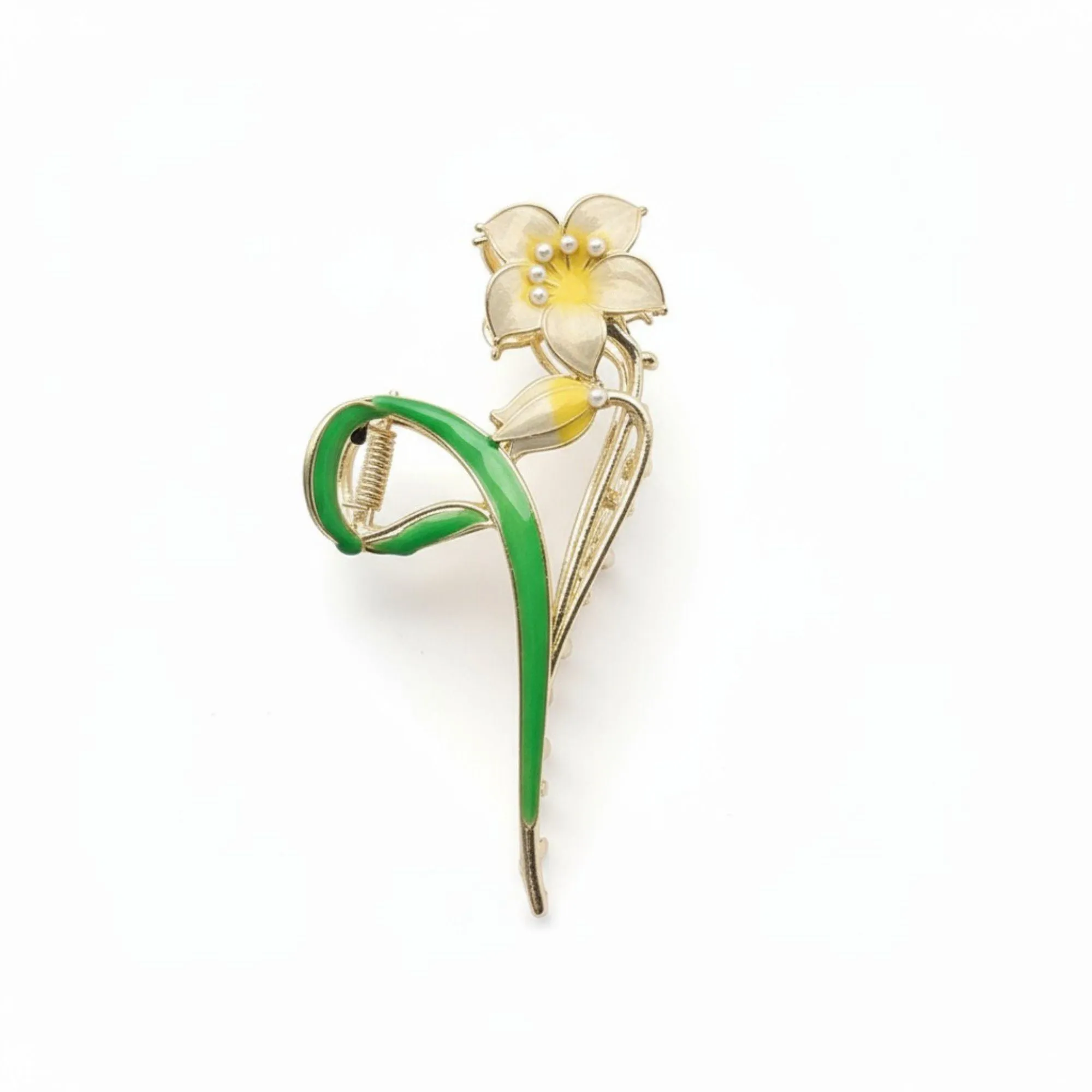 Anna-Kaci 2pcs Tulip Flower Metal Hair Claw Clip with Enamel Petal and Leaf Detailing sold by Anna-Kaci product image thumbnail 4
