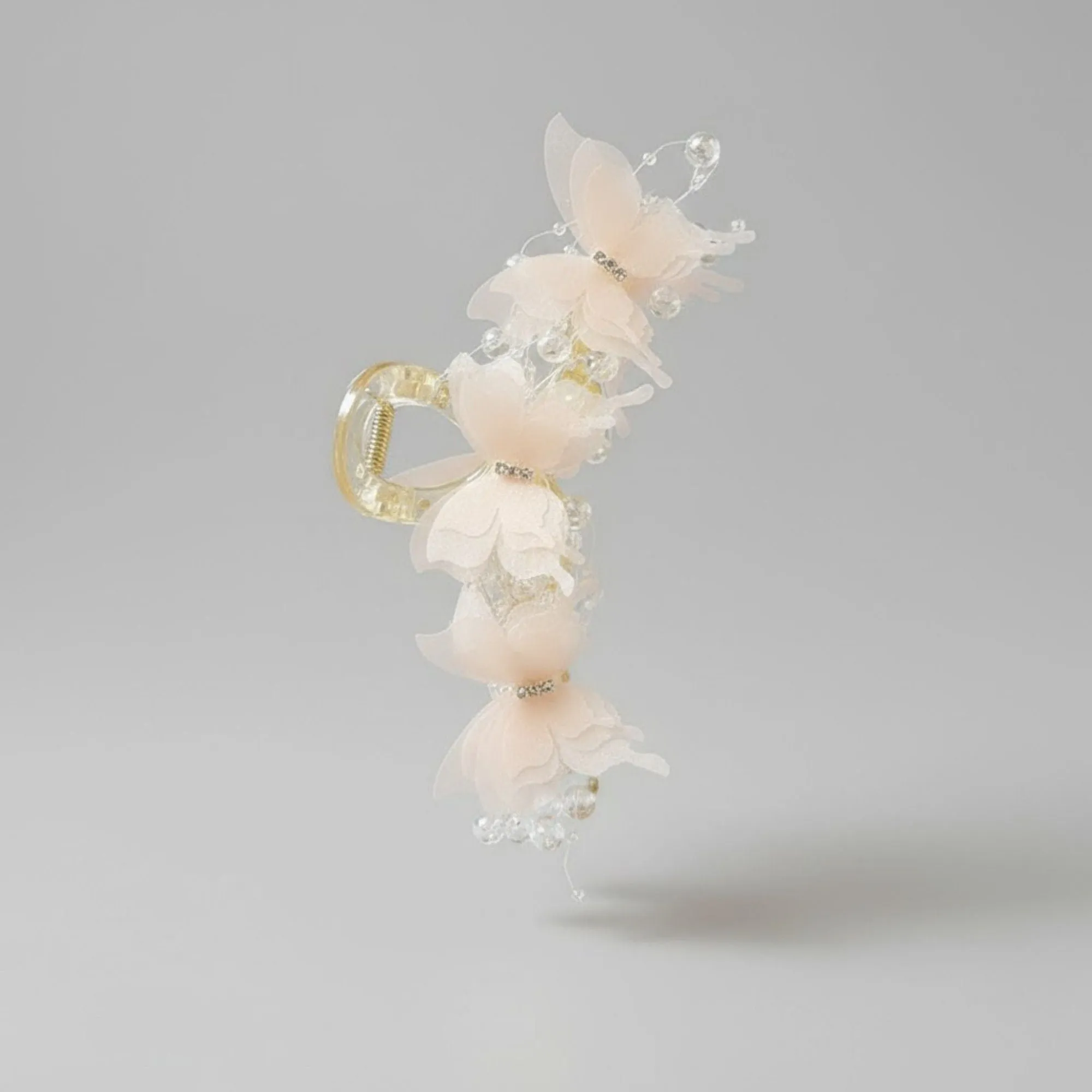 Anna-Kaci Beaded Flower Metal Hair Claw Clip with Curved Design and Textured Accents sold by Anna-Kaci product image thumbnail 3