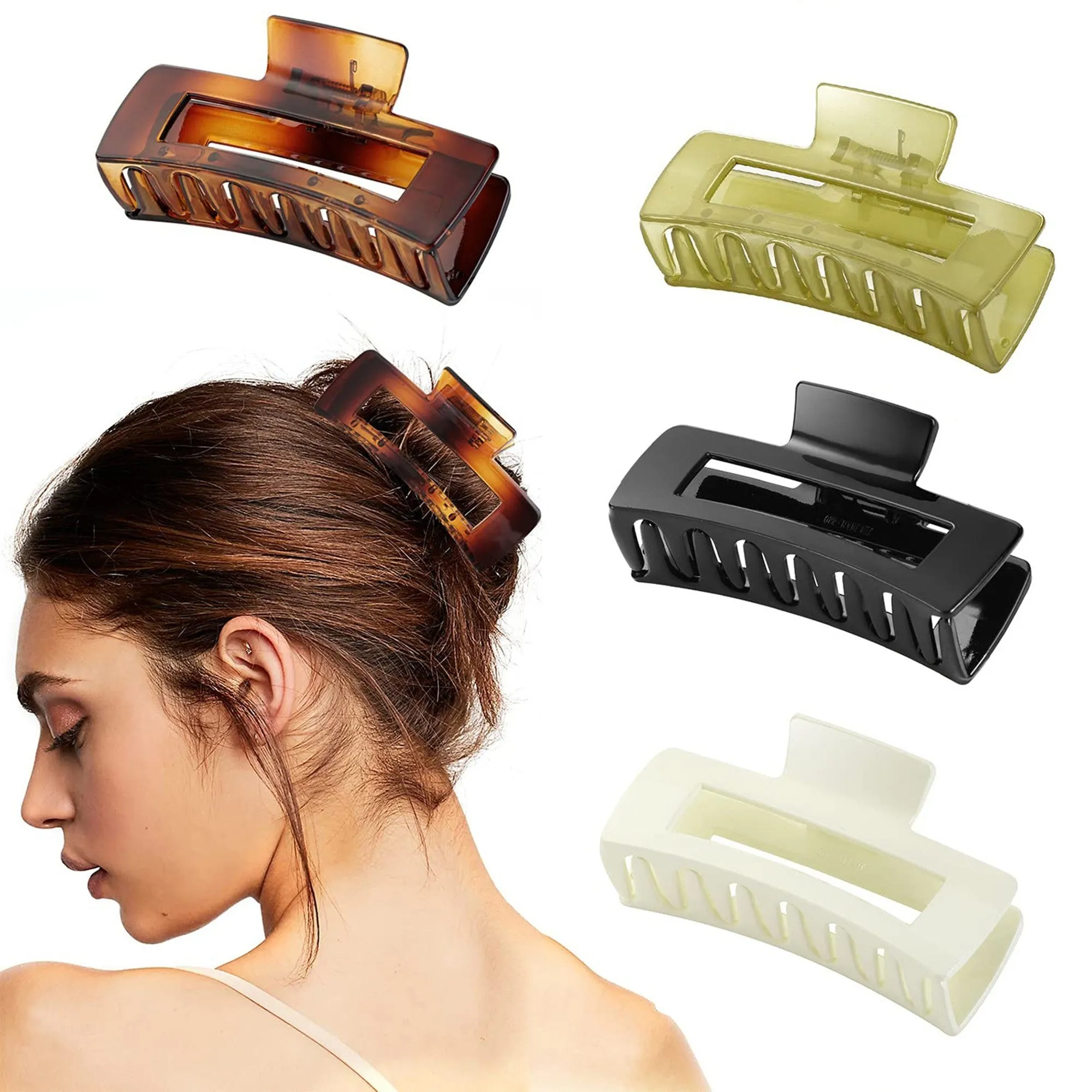 Anna-Kaci Rectangular Hair Claw Clip with Cutout Design and Strong Hold sold by Anna-Kaci product image thumbnail 3