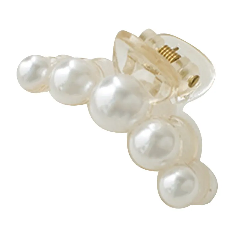 Anna-Kaci Pearl Detail Hair Claw Clip with Smooth Curved Shape and Secure Spring Hold made by Anna-Kaci