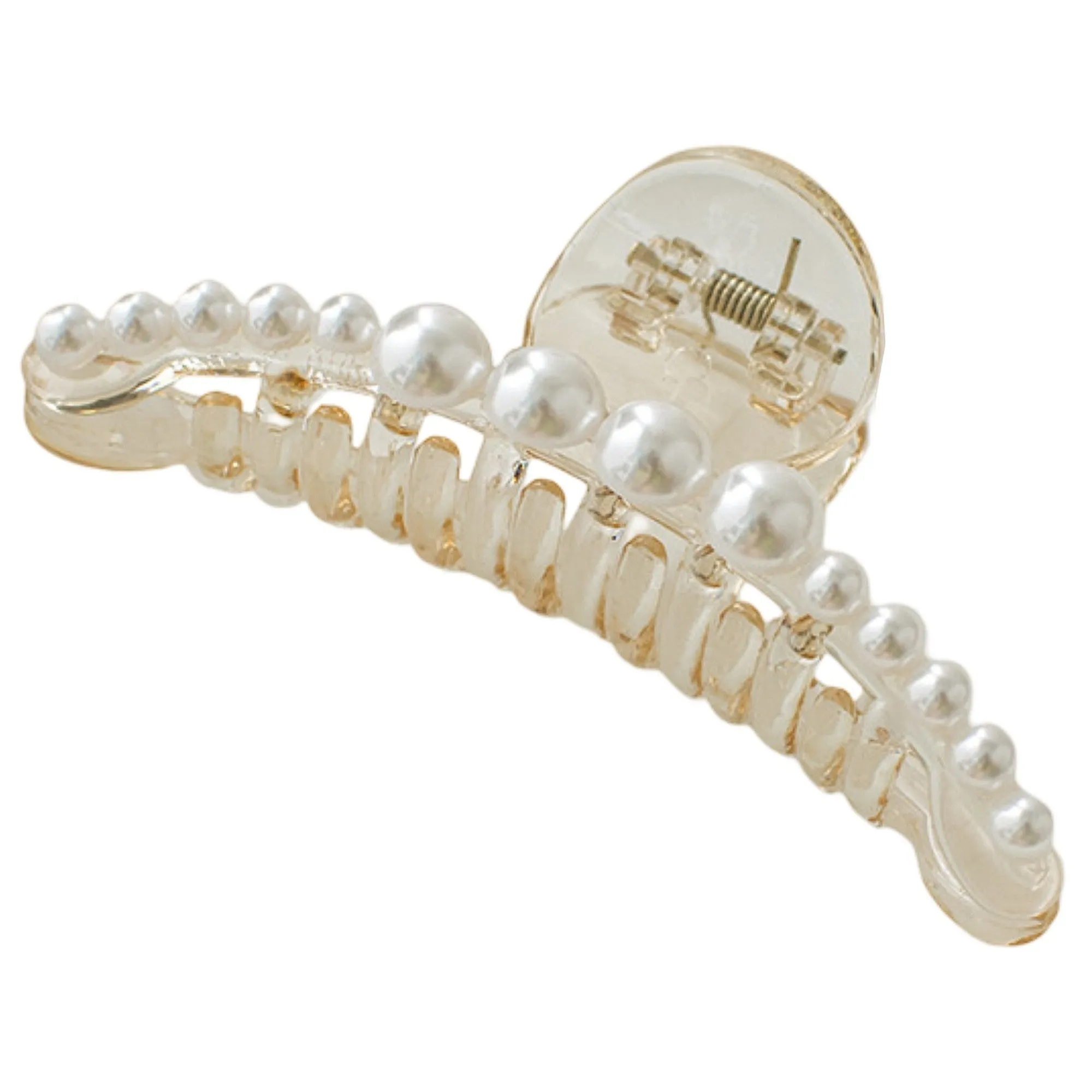 Anna-Kaci Pearl Detail Hair Claw Clip with Smooth Curved Shape and Secure Spring Hold sold by Anna-Kaci product image thumbnail 3
