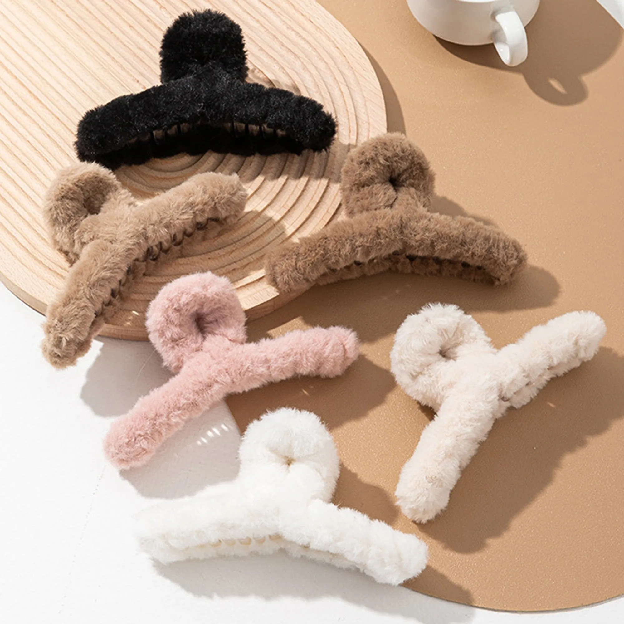 Anna-Kaci Faux Fur Hair Claw Clip with Plush Texture and Secure Spring Hold sold by Anna-Kaci product image thumbnail 2