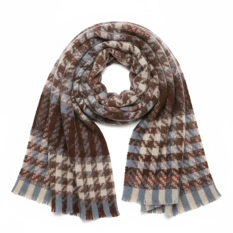 Anna-Kaci Womens Soft Oversized Plaid Scarf with Fringe Trim for Cold Weather 75¡Á23.6 Inches made by Anna-Kaci