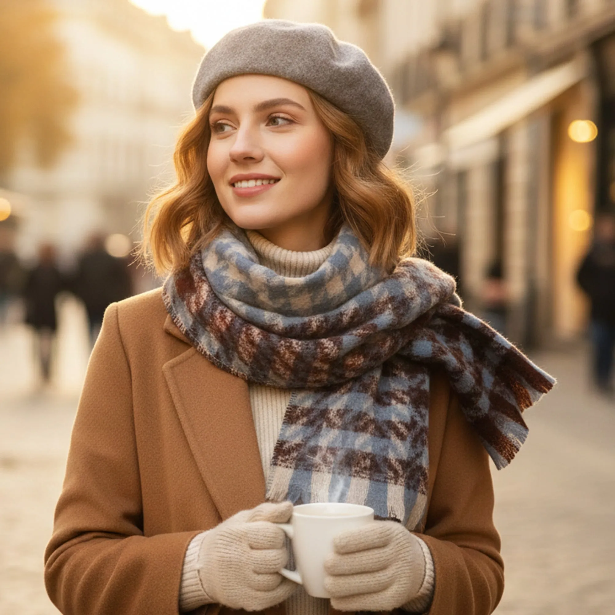 Anna-Kaci Womens Soft Oversized Plaid Scarf with Fringe Trim for Cold Weather 75¡Á23.6 Inches sold by Anna-Kaci product image thumbnail 3