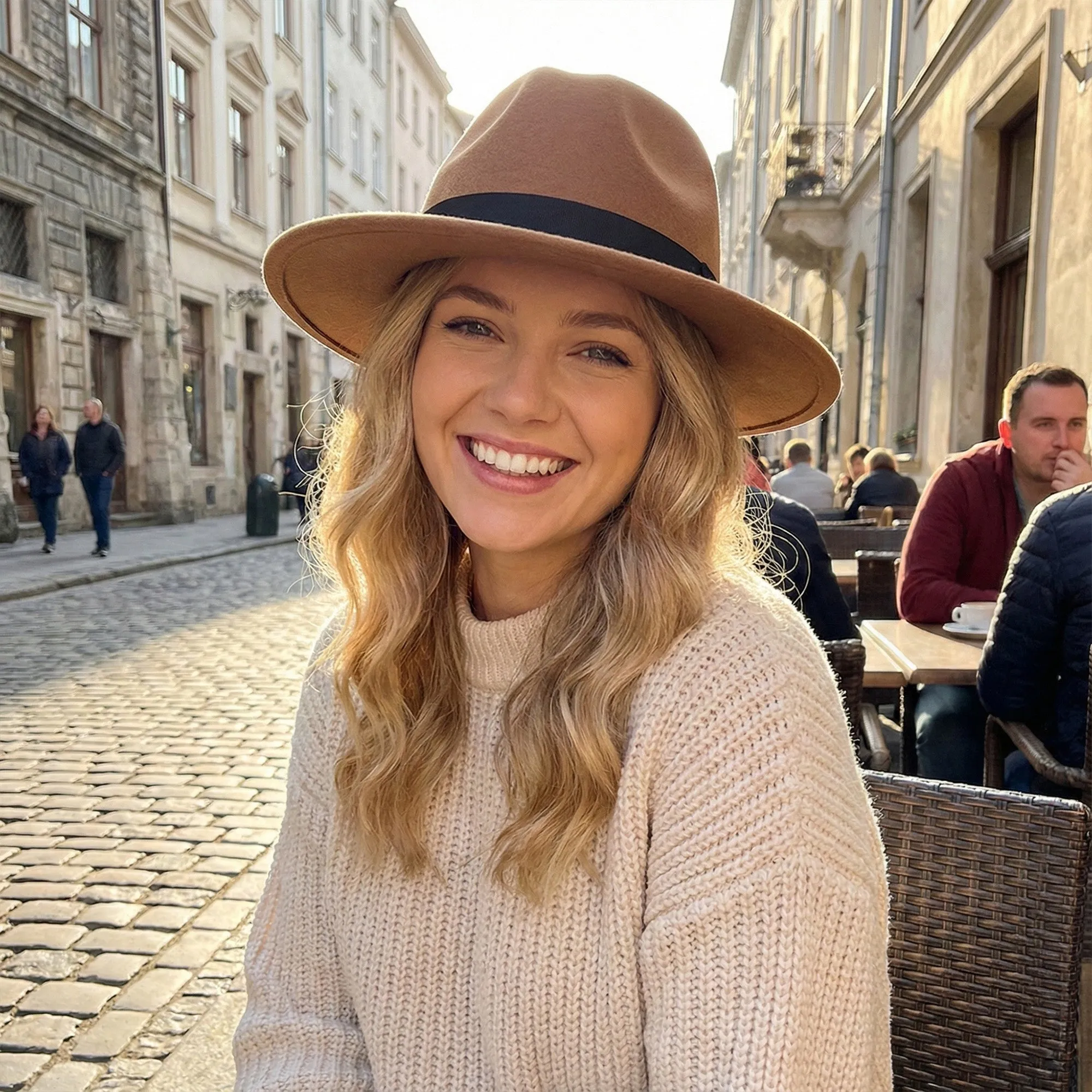 Anna-Kaci Classic Wide Brim Felt Fedora Hat with Grosgrain Band sold by Anna-Kaci product image thumbnail 2