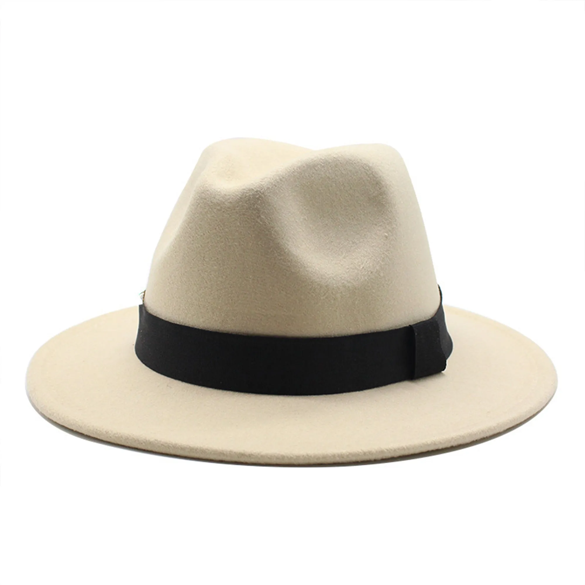 Anna-Kaci Classic Wide Brim Felt Fedora Hat with Grosgrain Band sold by Anna-Kaci product image thumbnail 4