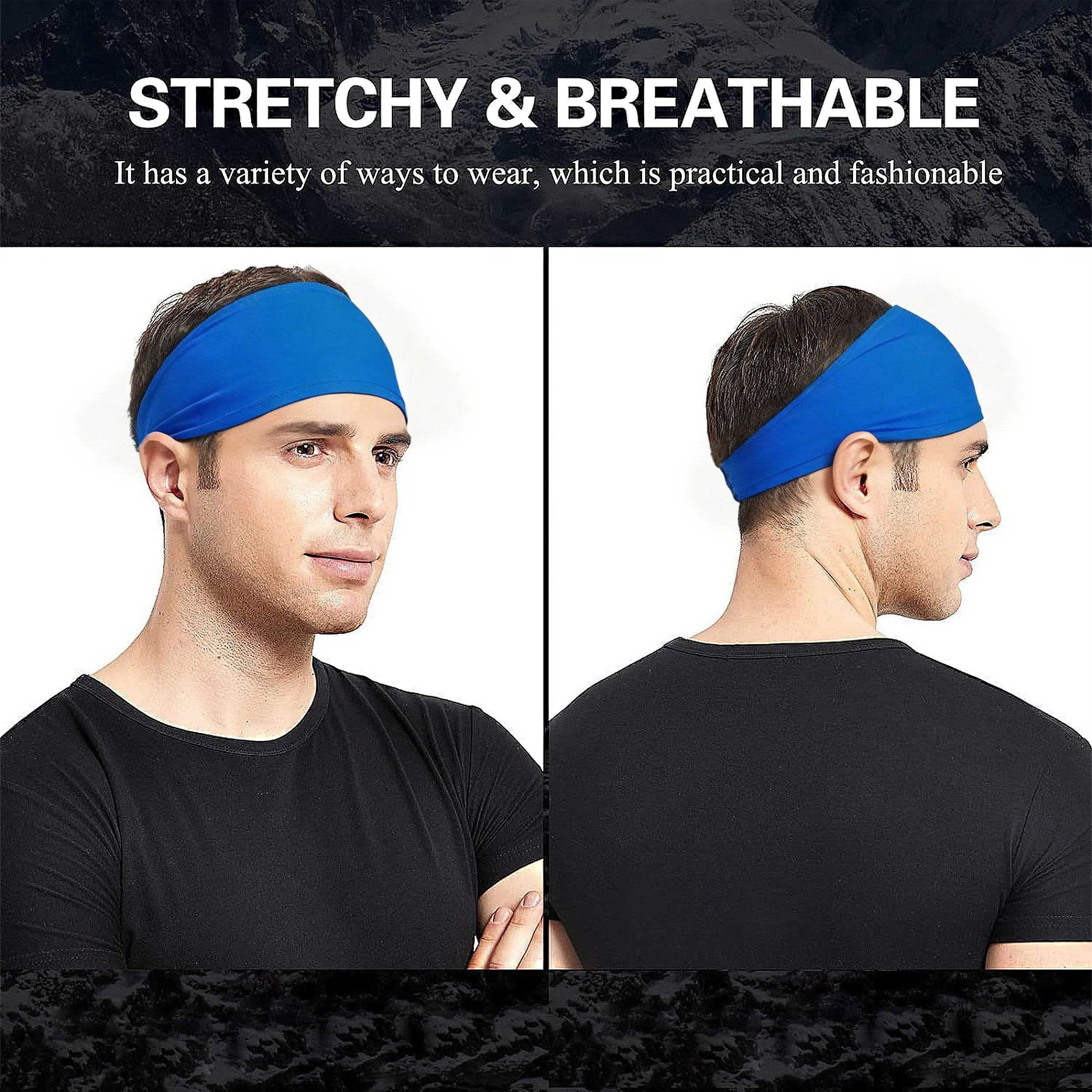 Anna-Kaci Smooth Soft Headbands, Moisture-Wicking Quick-Dry Comfy Sports Hairbands for Women and Men sold by Anna-Kaci product image thumbnail 2
