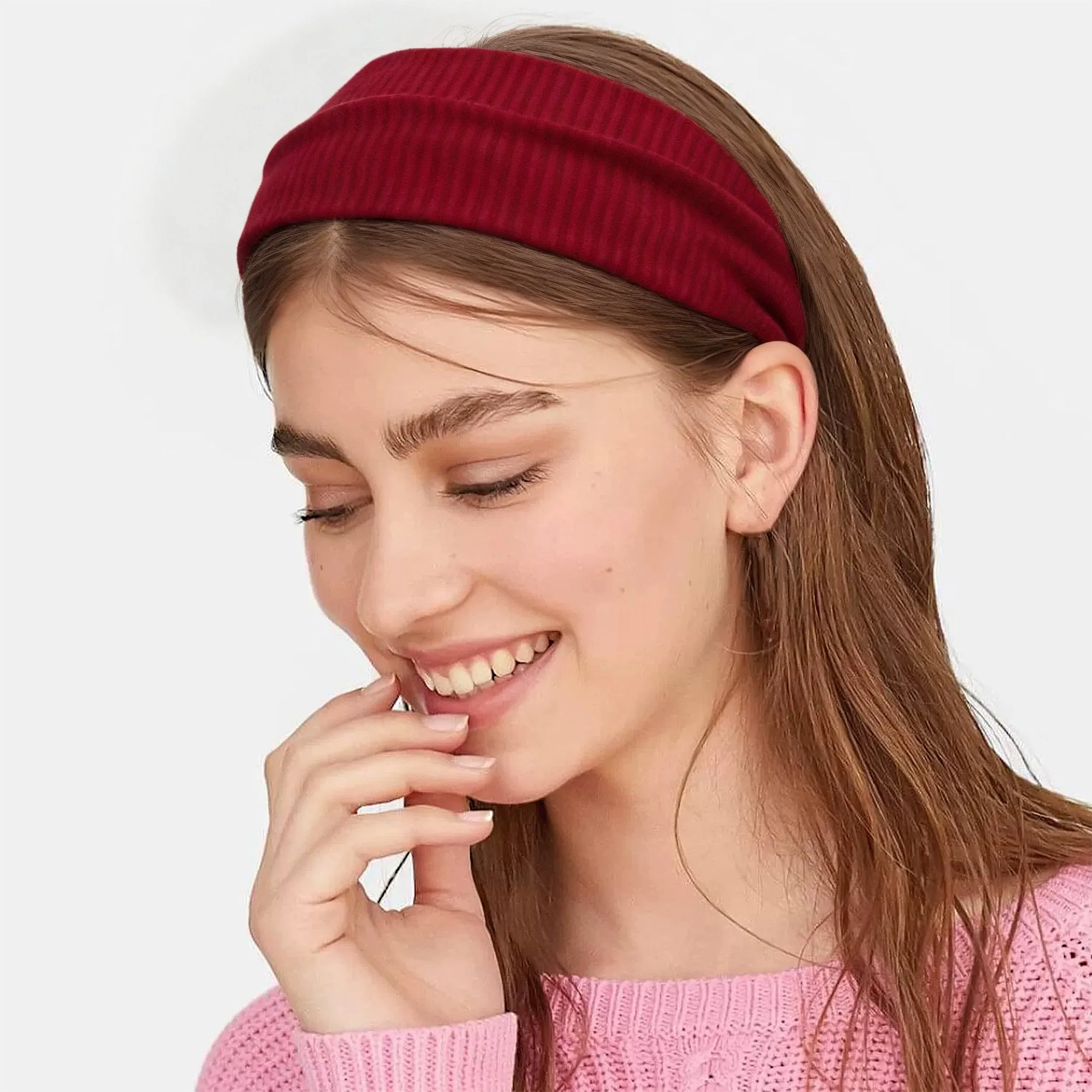 Anna-Kaci Knit Wide Headbands, Solid Color, Moisture-Wicking, Comfy Sports Hairbands Unisex sold by Anna-Kaci product image thumbnail 2