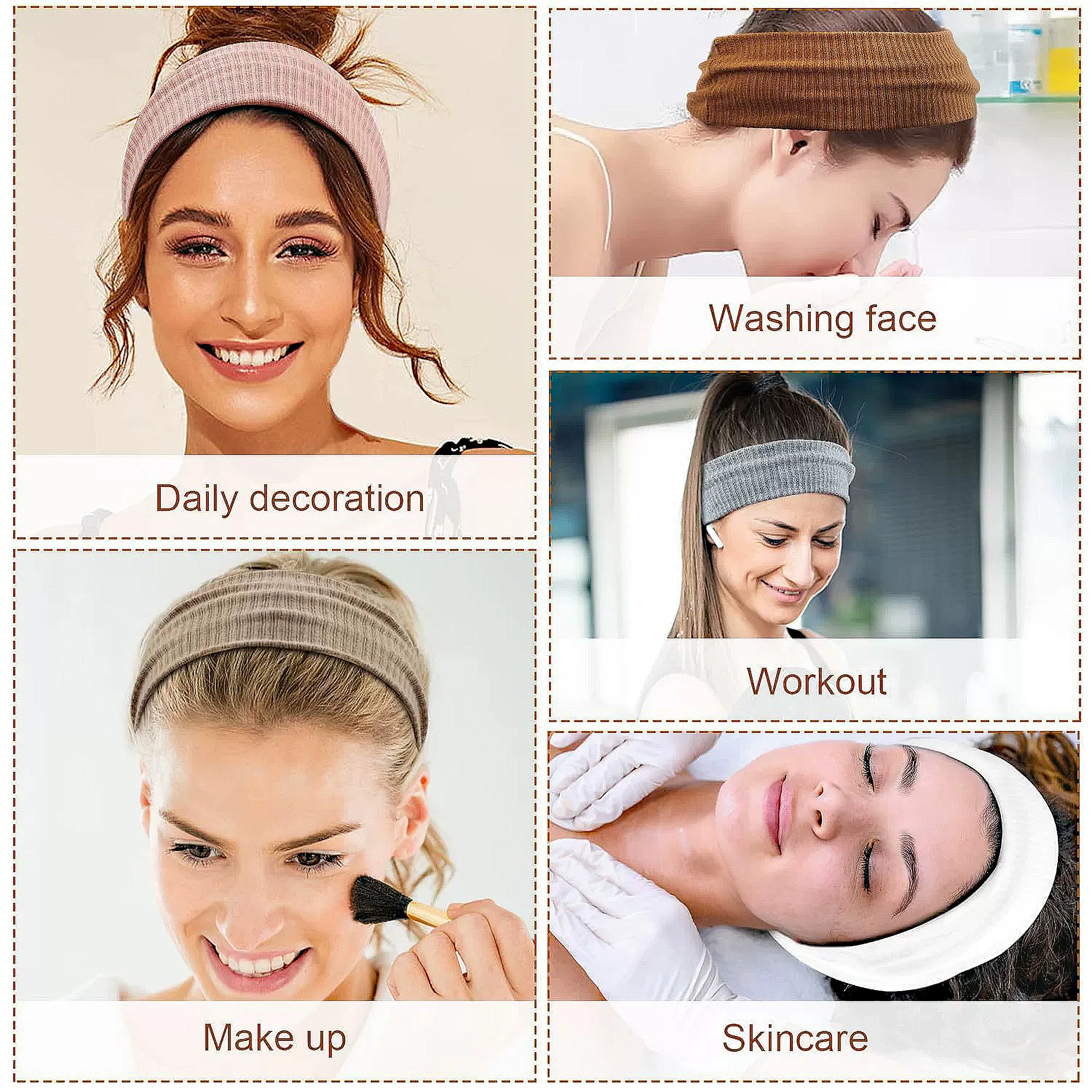 Anna-Kaci Knit Wide Headbands, Solid Color, Moisture-Wicking, Comfy Sports Hairbands Unisex sold by Anna-Kaci product image thumbnail 3