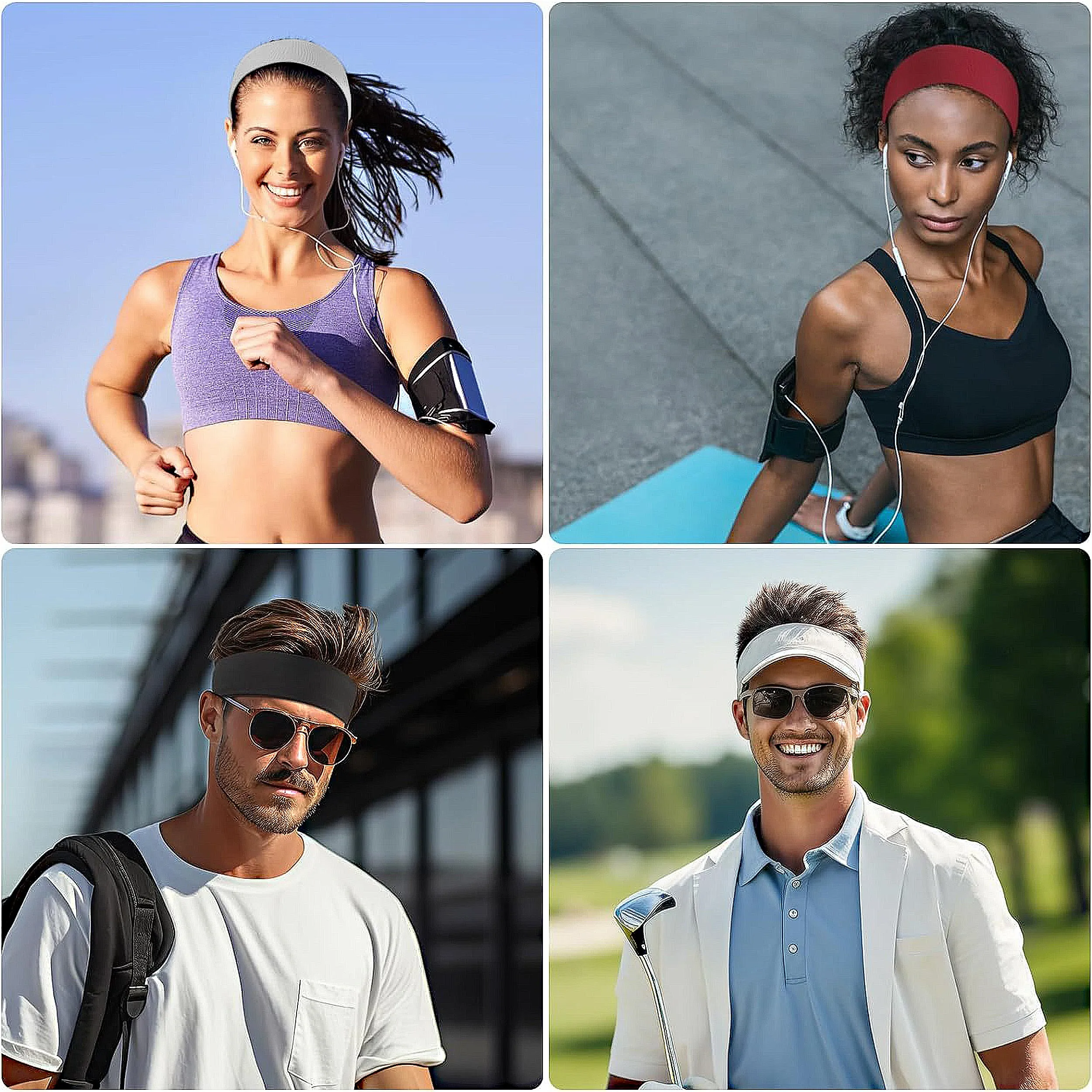 Anna-Kaci Sports Headbands, Solid Color, Moisture-Wicking Quick-Dry for Sports Yoga Workouts Running Unisex sold by Anna-Kaci product image thumbnail 4