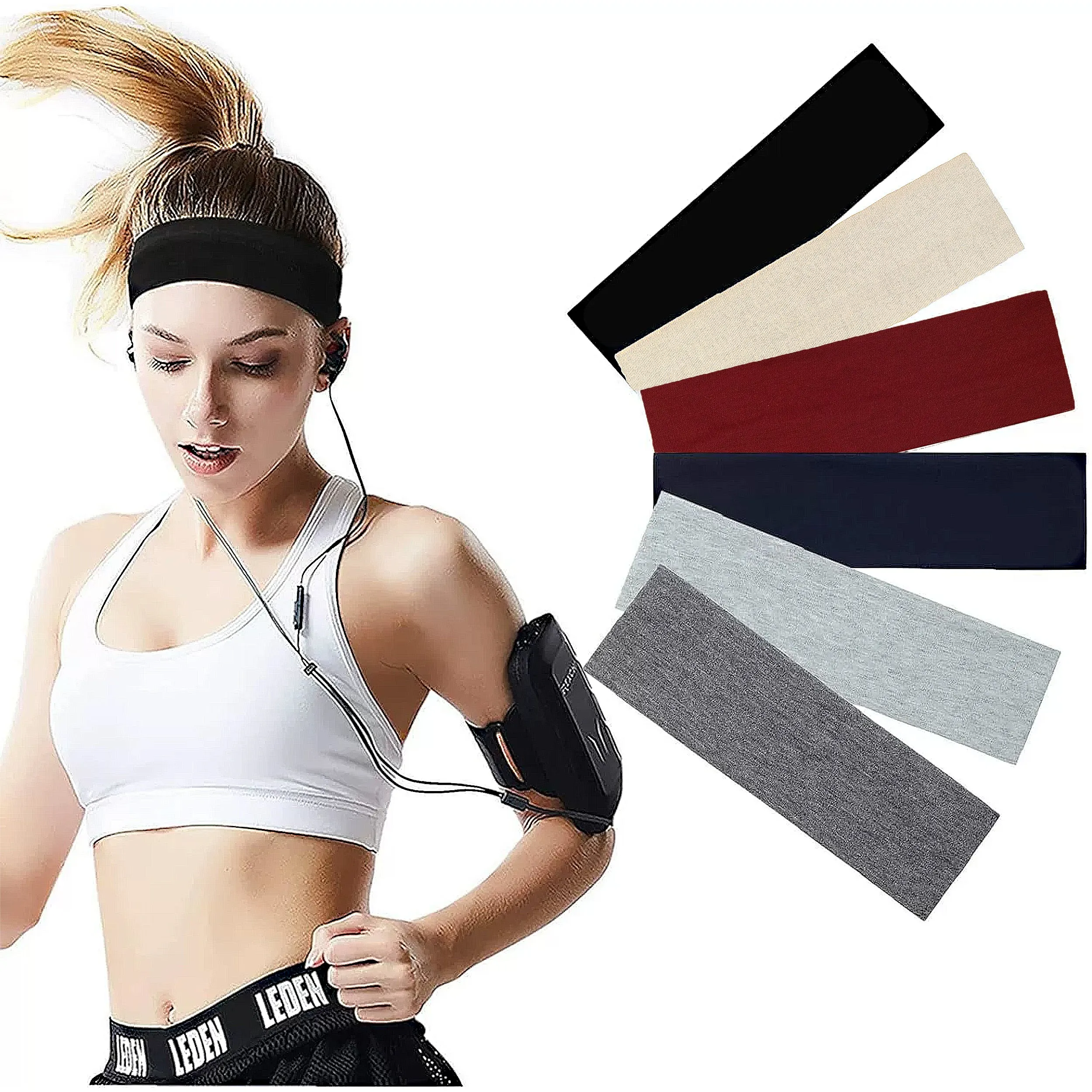 Anna-Kaci Sports Headbands, Solid Color, Moisture-Wicking Quick-Dry for Sports Yoga Workouts Running Unisex sold by Anna-Kaci product image thumbnail 2