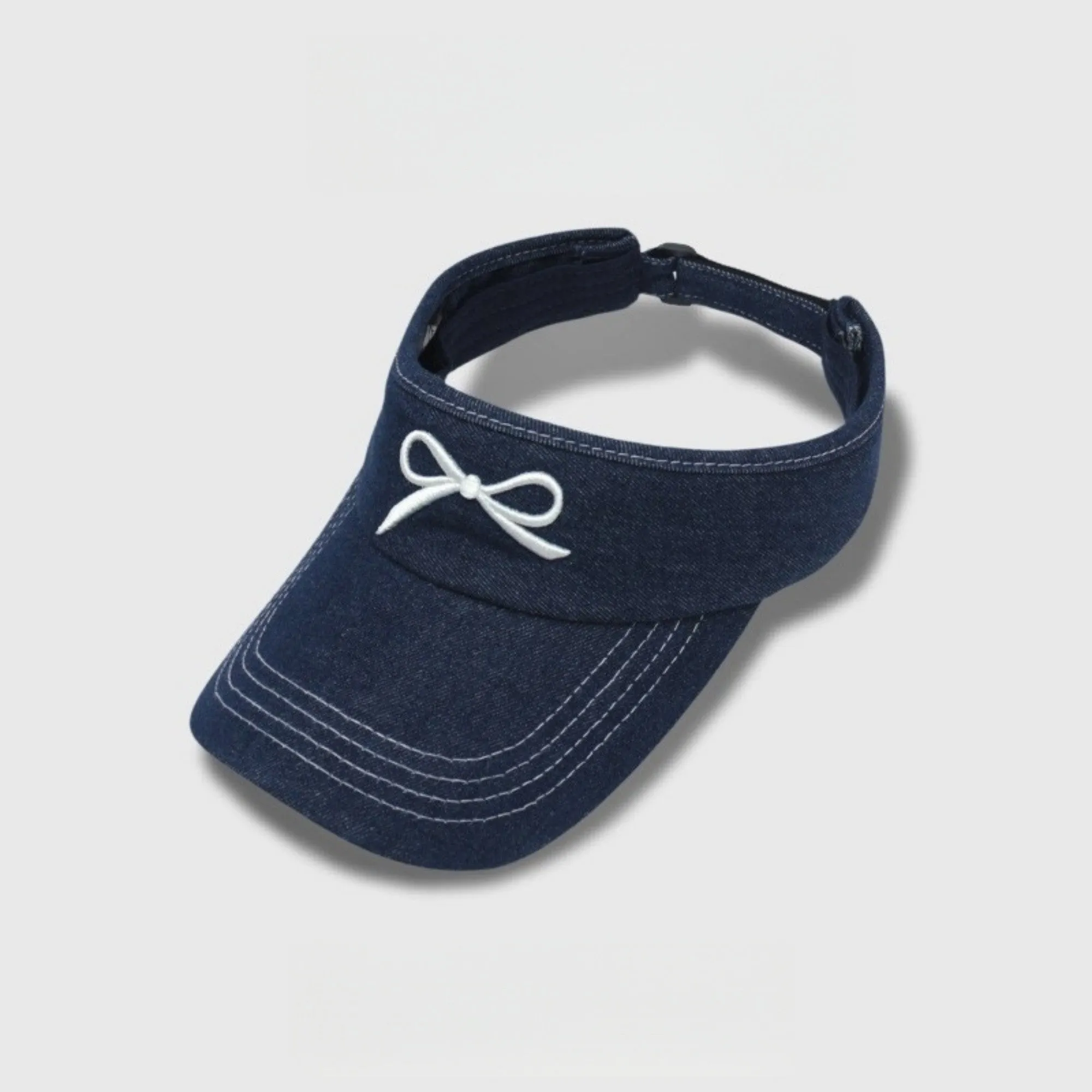 Anna-Kaci Women's Denim Visor Hat with Curved Brim Adjustable Back Bow Accent Casual Headwear sold by Anna-Kaci product image thumbnail 5