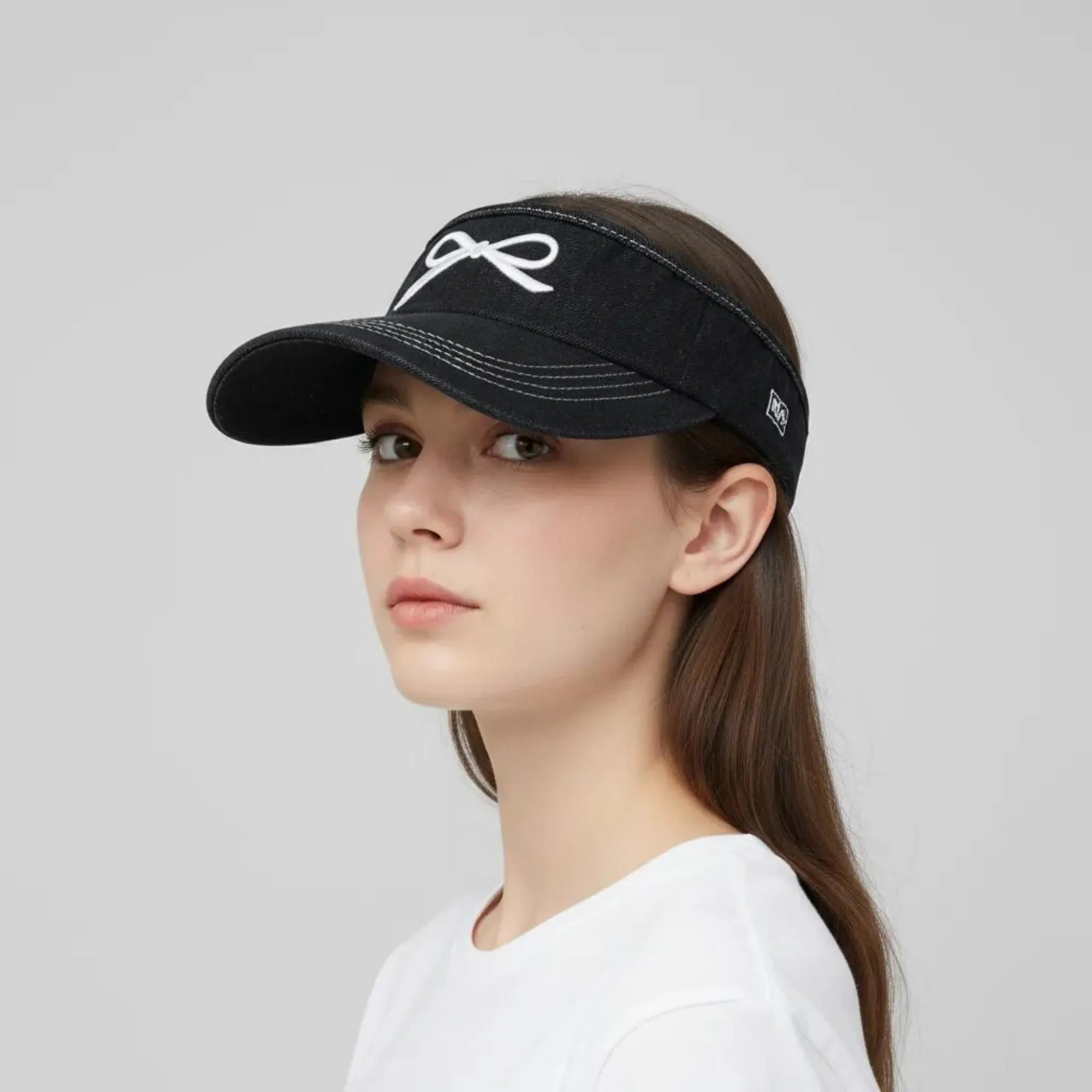 Anna-Kaci Women's Denim Visor Hat with Curved Brim Adjustable Back Bow Accent Casual Headwear sold by Anna-Kaci product image thumbnail 2