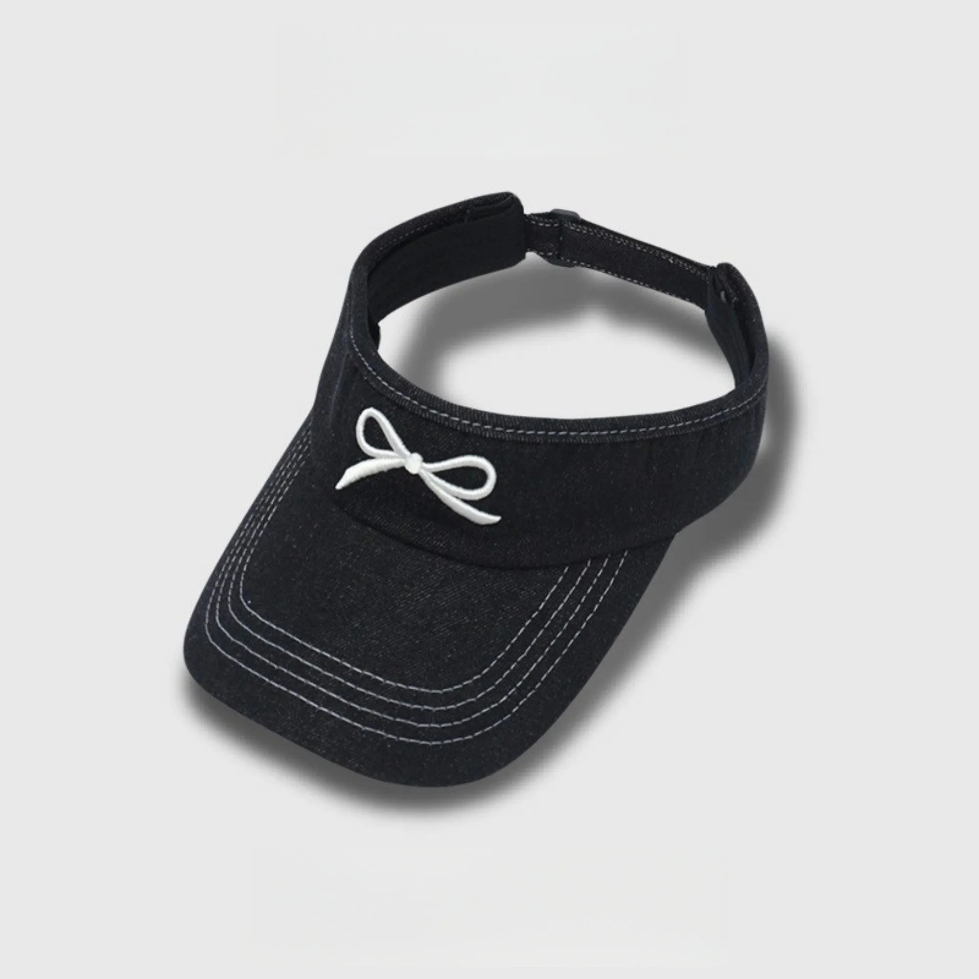 Anna-Kaci Women's Denim Visor Hat with Curved Brim Adjustable Back Bow Accent Casual Headwear sold by Anna-Kaci