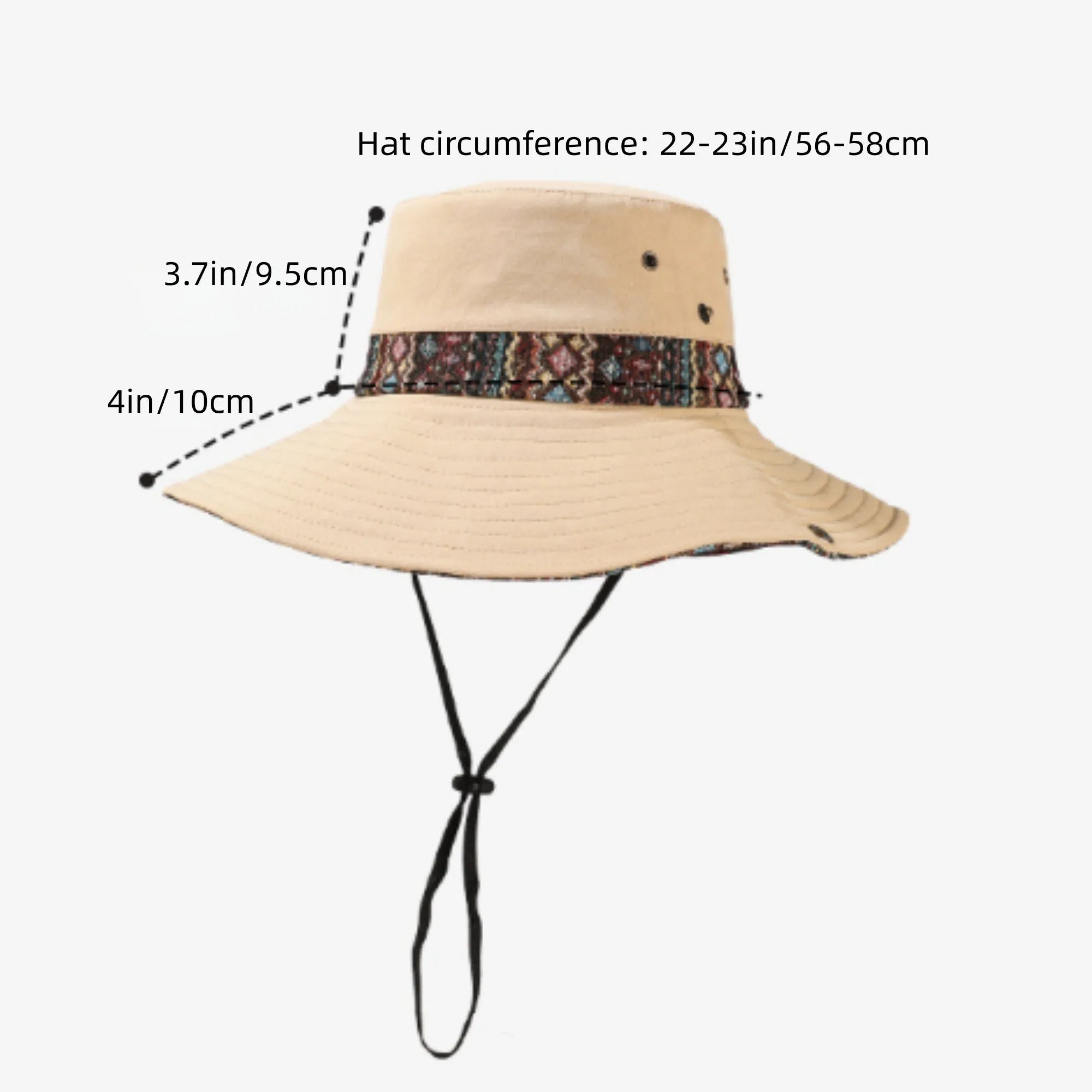 Anna-Kaci Women's Wide Brim Sun Hat with Adjustable Chin Strap Decorative Band Casual Headwear sold by Anna-Kaci product image thumbnail 4