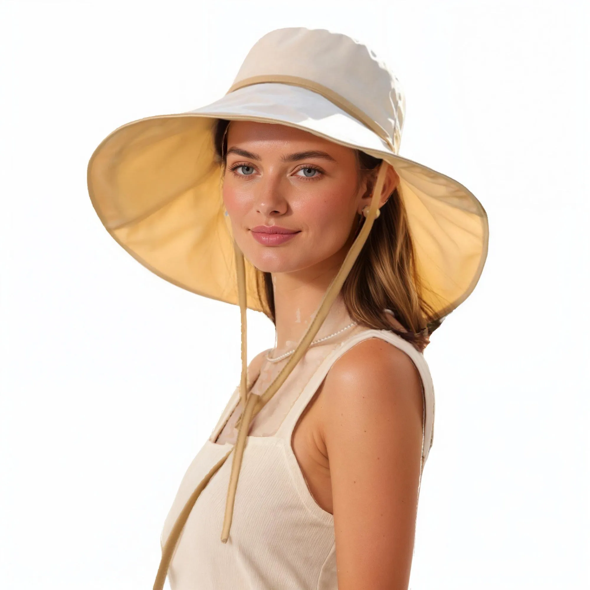 Anna-Kaci Women's Wide Brim Soft Sun Hat with Tie Strap Lightweight Casual Headwear sold by Anna-Kaci product image thumbnail 2