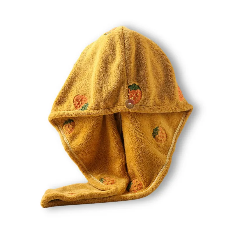 Anna-Kaci Soft Cute Hair Drying Towel Cap with Secure Button Loop for Fast Absorbent sold by Anna-Kaci