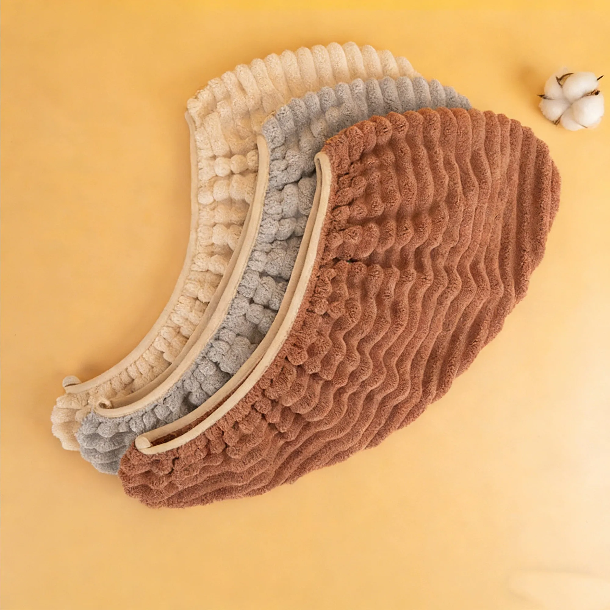 Anna-Kaci Absorbent Plush Hair Drying Towel Cap with Button Closure for Gentle Drying sold by Anna-Kaci product image thumbnail 2