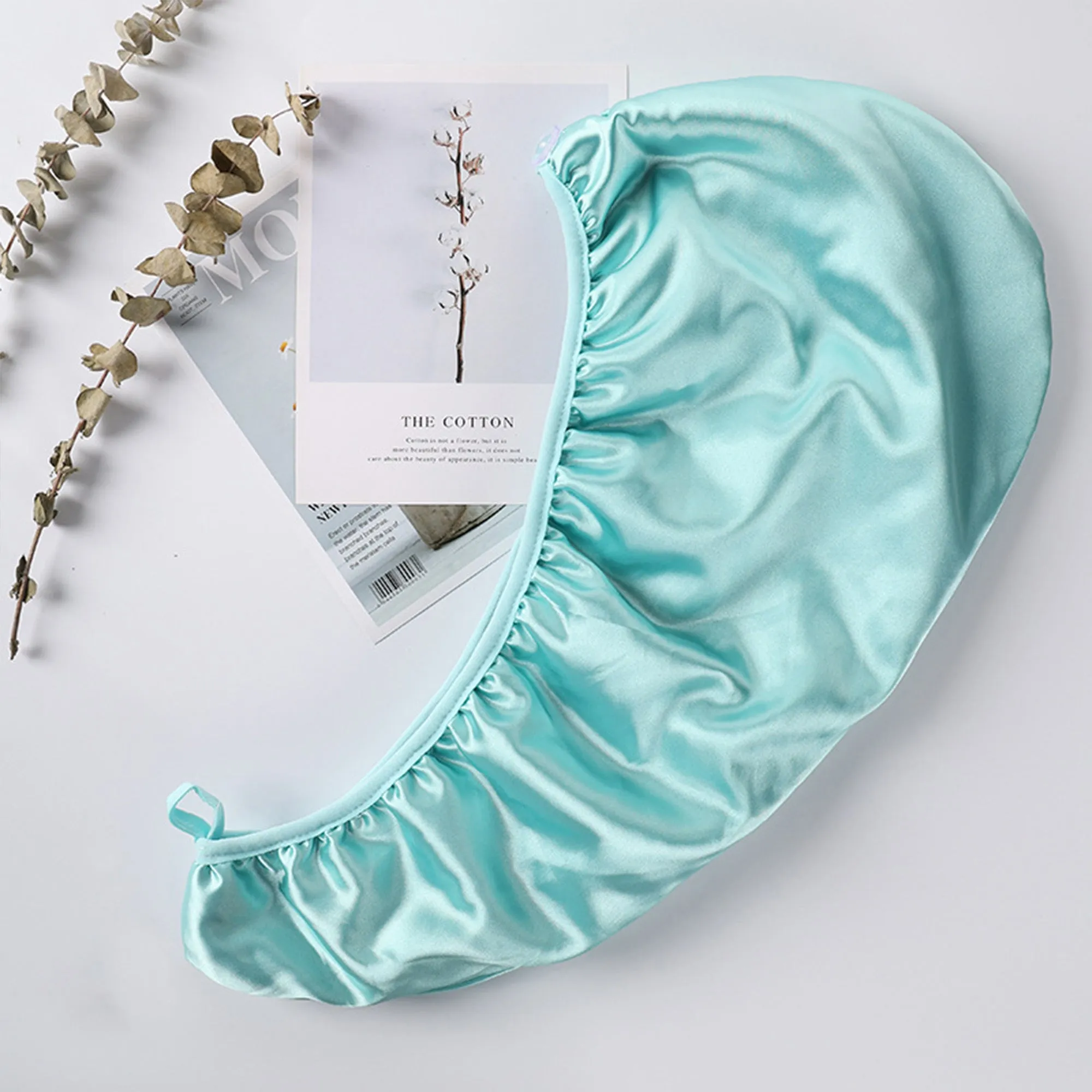 Anna-Kaci Soft Double Layer Hair Drying Cap with Secure Button Loop Closure sold by Anna-Kaci product image thumbnail 2