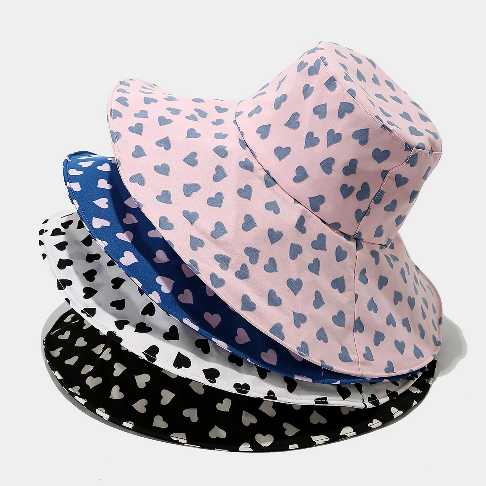 Anna-Kaci Womens Wide Brim Sun Hat with Valentine Heart Print Lightweight Packable Design sold by Anna-Kaci product image thumbnail 4