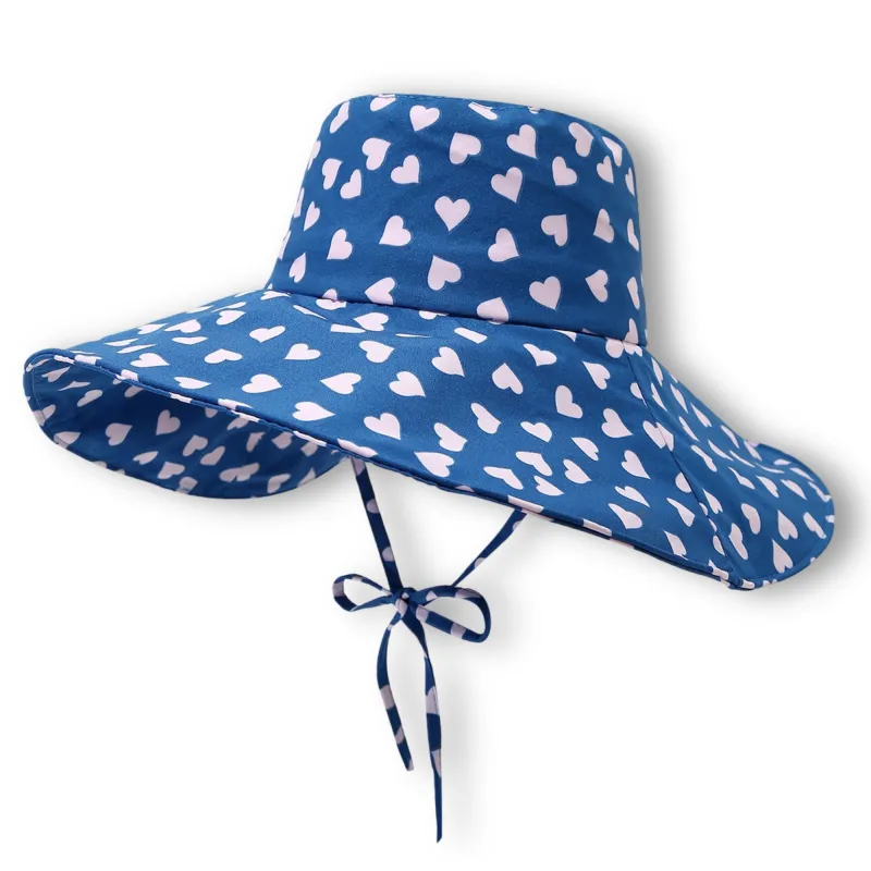Anna-Kaci Womens Wide Brim Sun Hat with Valentine Heart Print Lightweight Packable Design sold by Anna-Kaci