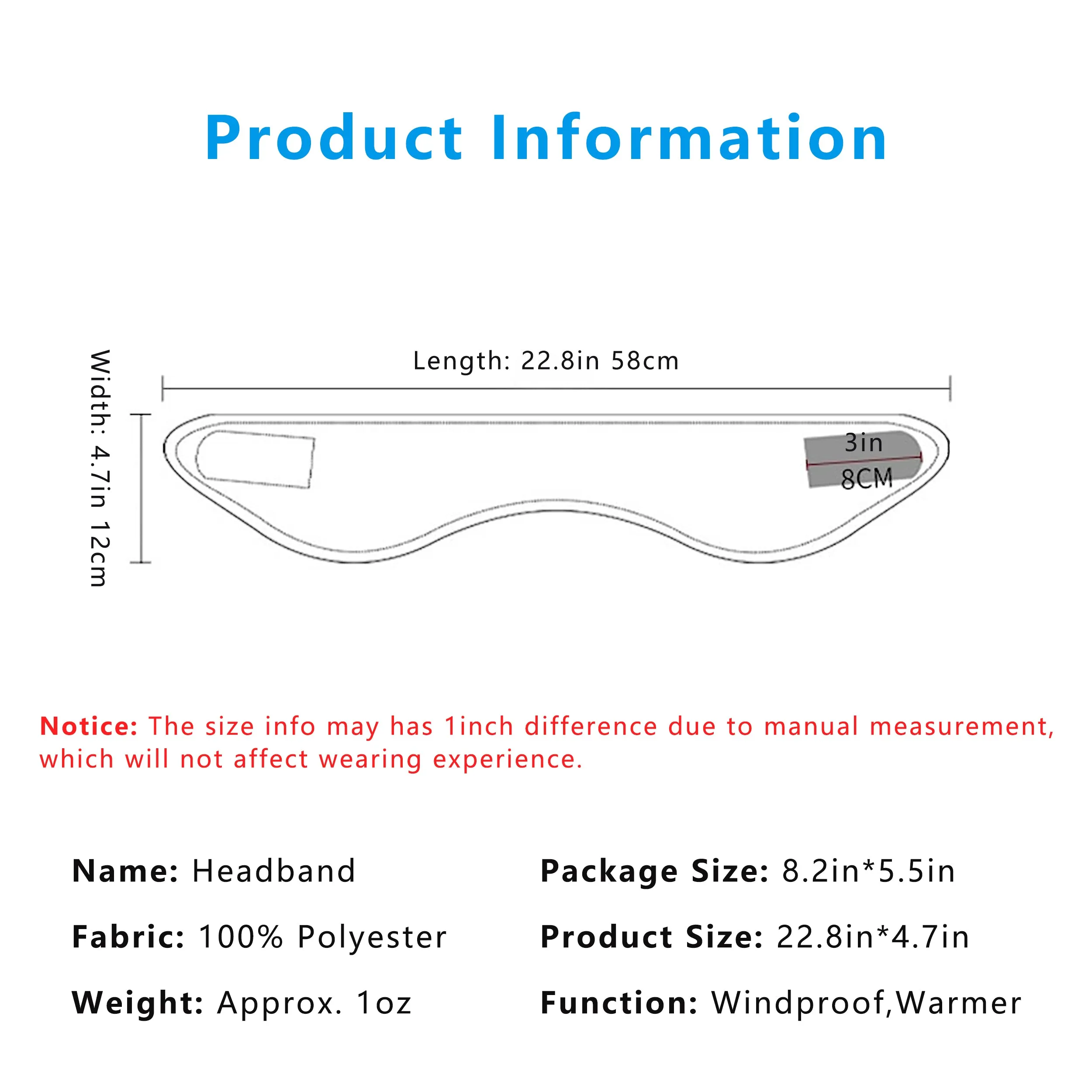 Anna-Kaci Winter Fleece Headband Adjustable Stretchy Ear Warmer Full Cover Sweatband Unisex - Velcro Design sold by Anna-Kaci product image thumbnail 5