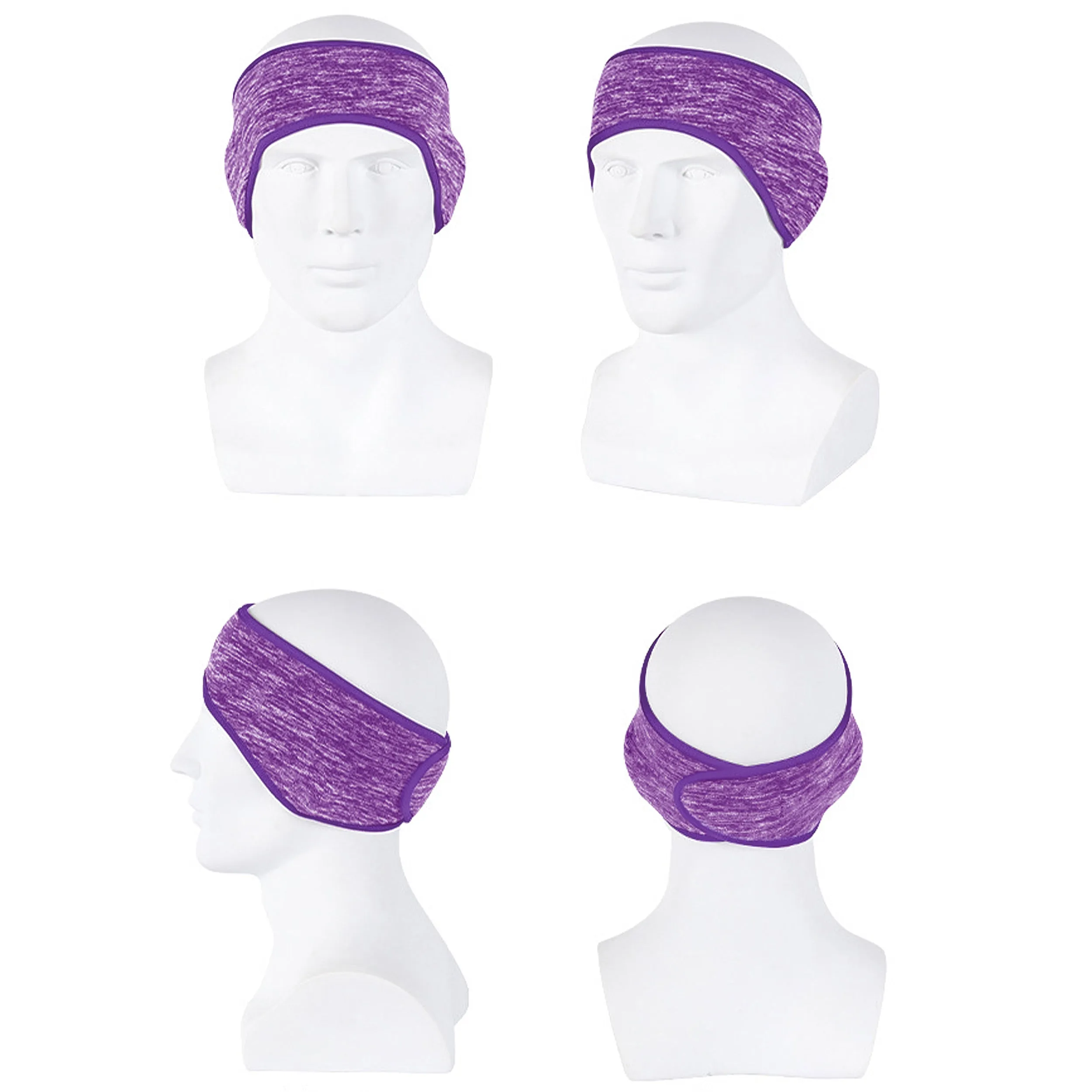 Anna-Kaci Winter Fleece Headband Adjustable Stretchy Ear Warmer Full Cover Sweatband Unisex - Velcro Design sold by Anna-Kaci product image thumbnail 2