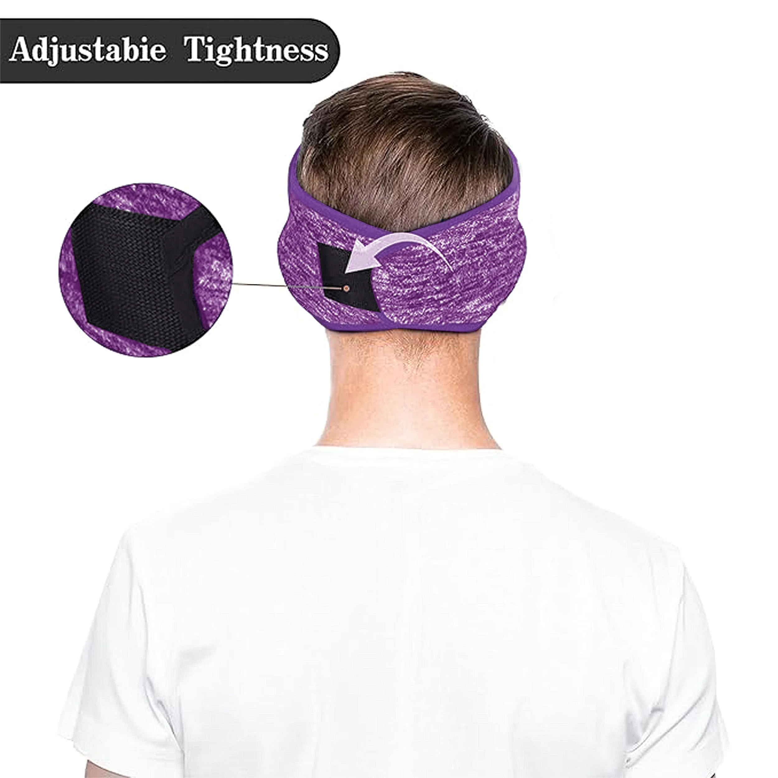 Anna-Kaci Winter Fleece Headband Adjustable Stretchy Ear Warmer Full Cover Sweatband Unisex - Velcro Design sold by Anna-Kaci product image thumbnail 3