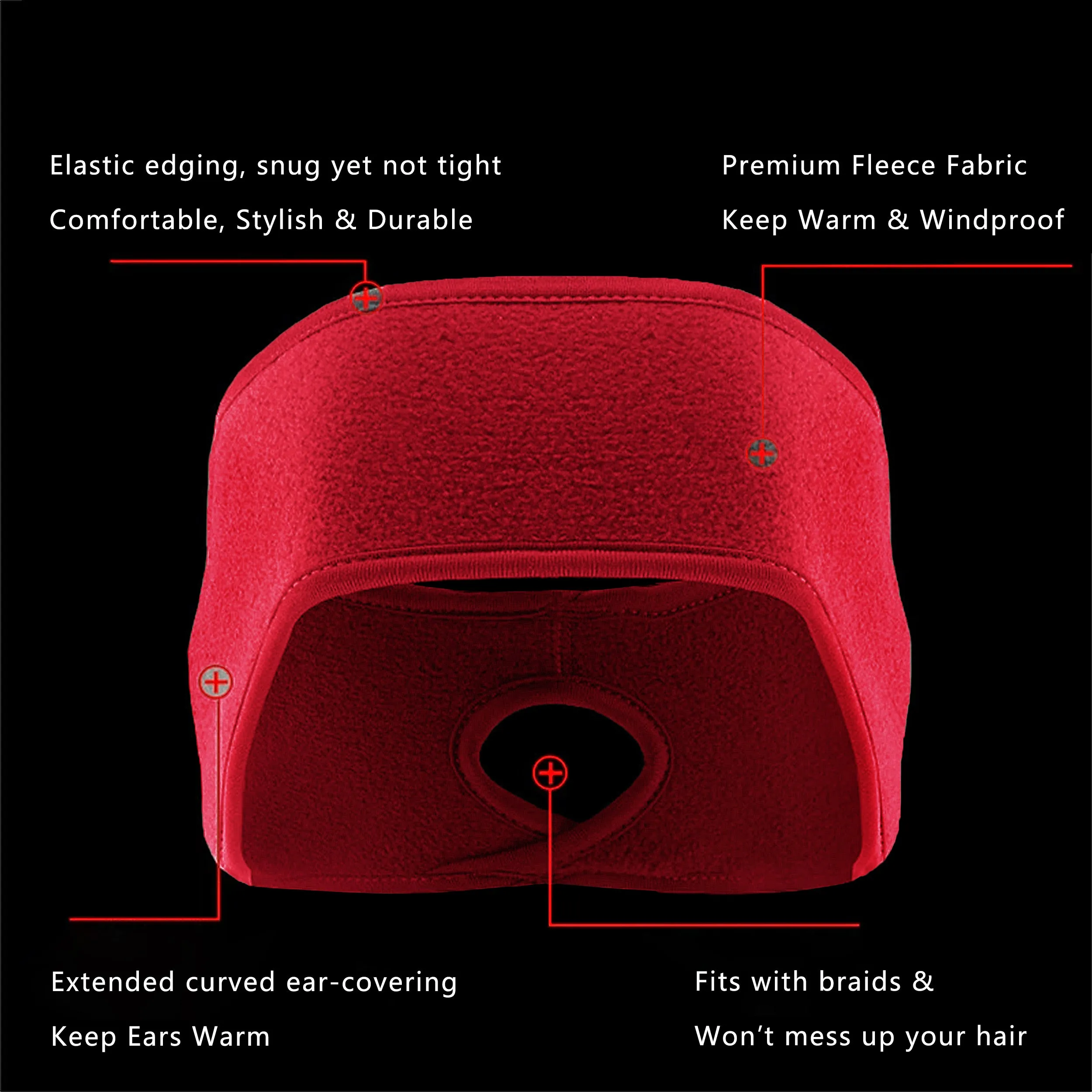 Anna-Kaci Women's Ponytail Fleece Headband Winter Ear Warmer Moisture-Wicking Windproof for Running Outdoor Sports sold by Anna-Kaci product image thumbnail 2