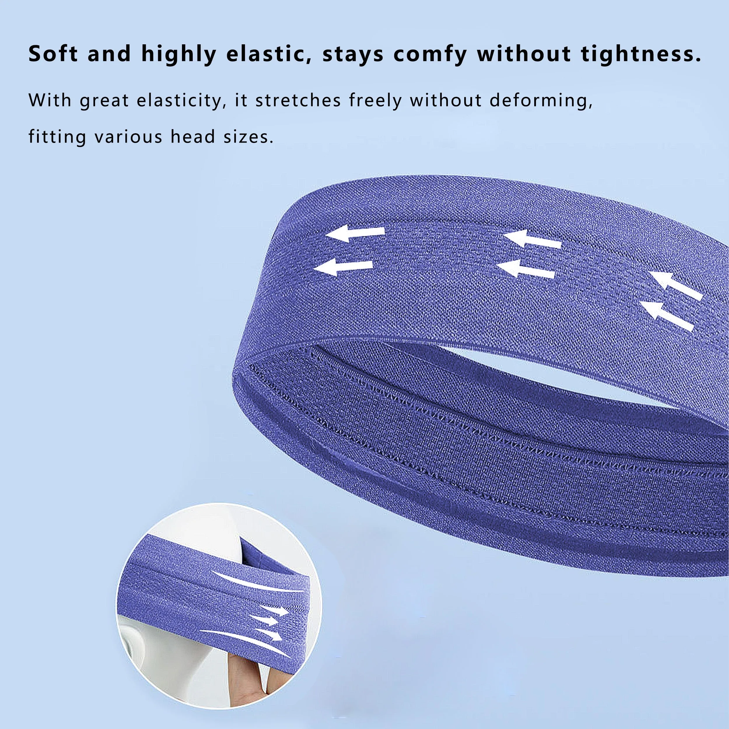 Anna-Kaci No Damage Stretchy Headbands Moisture-Wicking Quick-Dry for Sports Running Yoga Workouts Unisex sold by Anna-Kaci product image thumbnail 3