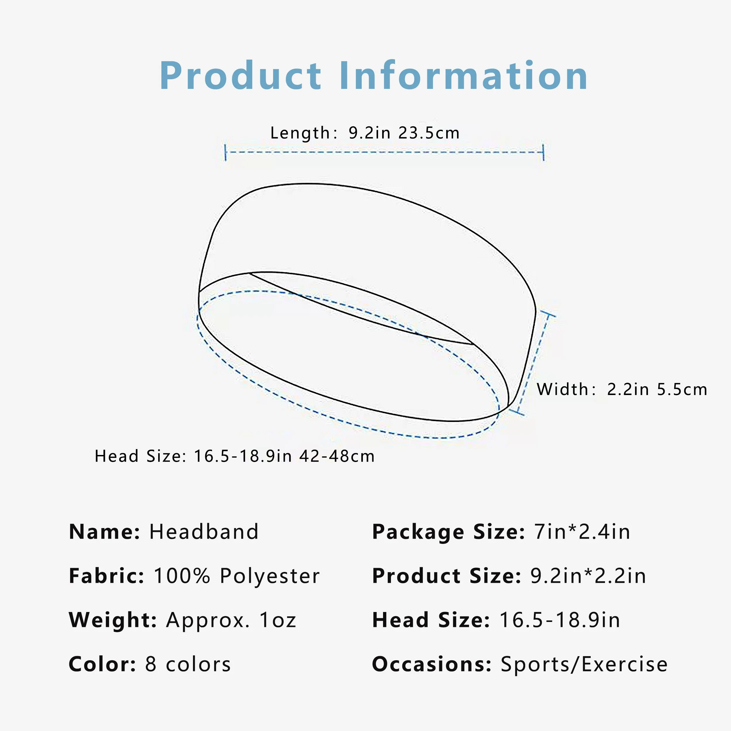 Anna-Kaci No Damage Stretchy Headbands Moisture-Wicking Quick-Dry for Sports Running Yoga Workouts Unisex sold by Anna-Kaci product image thumbnail 5