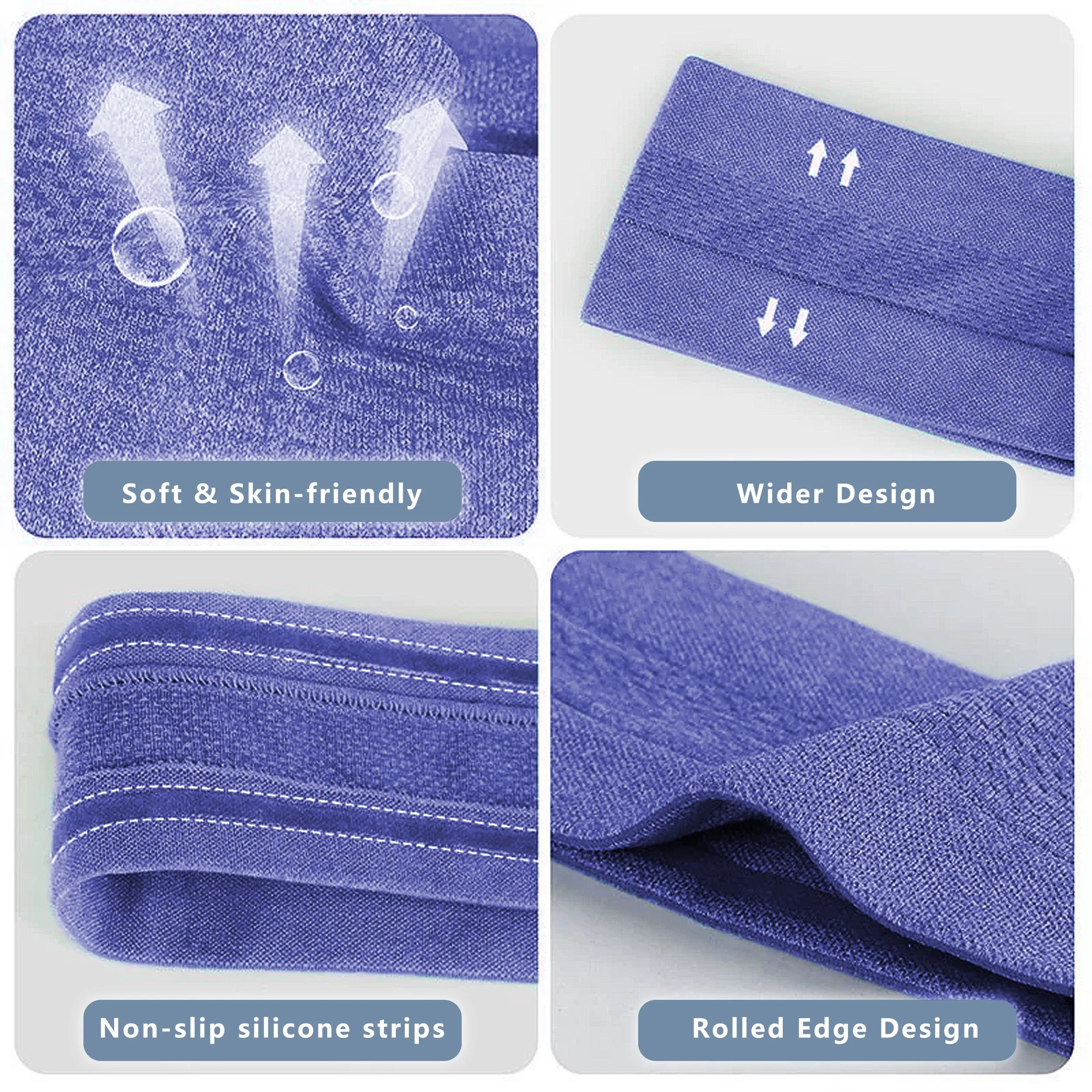 Anna-Kaci No Damage Stretchy Headbands Moisture-Wicking Quick-Dry for Sports Running Yoga Workouts Unisex sold by Anna-Kaci product image thumbnail 2