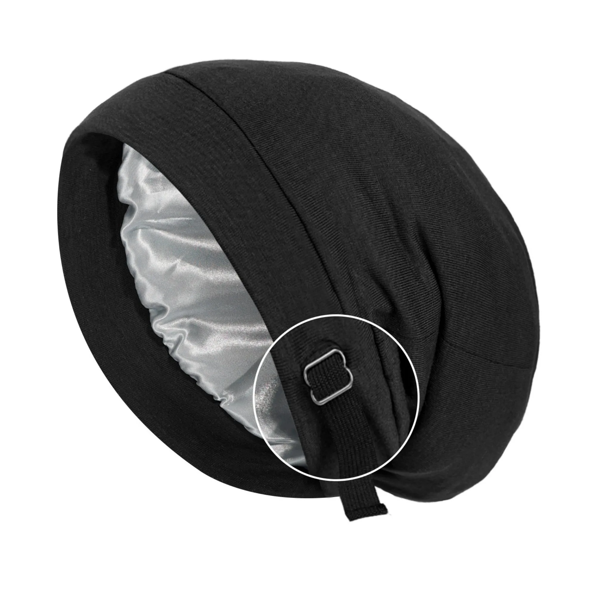 Anna-Kaci Women's Adjustable Satin-Lined Sleep Bonnet with Soft Stretch Fit and Secure Strap Closure sold by Anna-Kaci product image thumbnail 4
