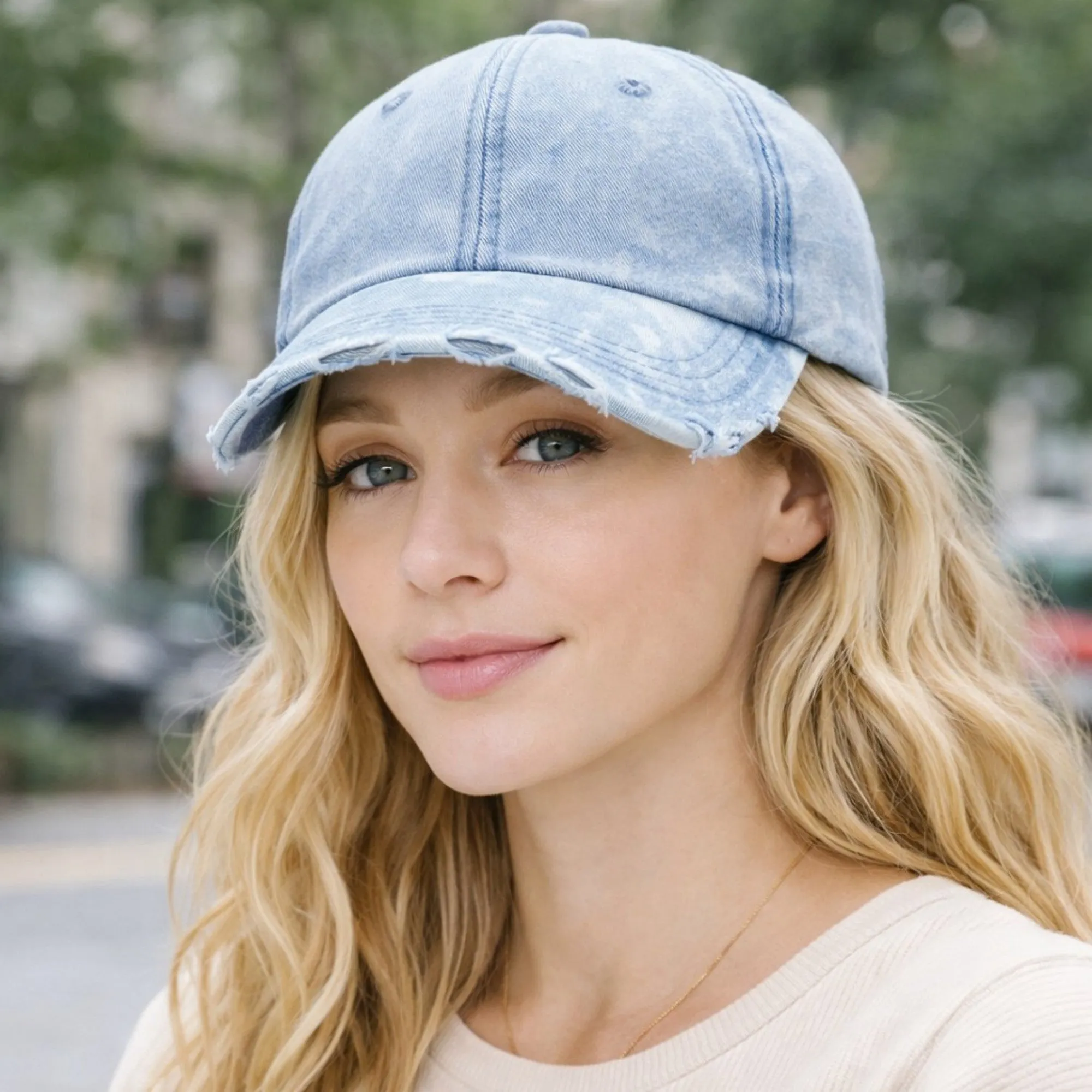 Anna-Kaci Women's Distressed Washed Baseball Cap with Curved Brim sold by Anna-Kaci product image thumbnail 2