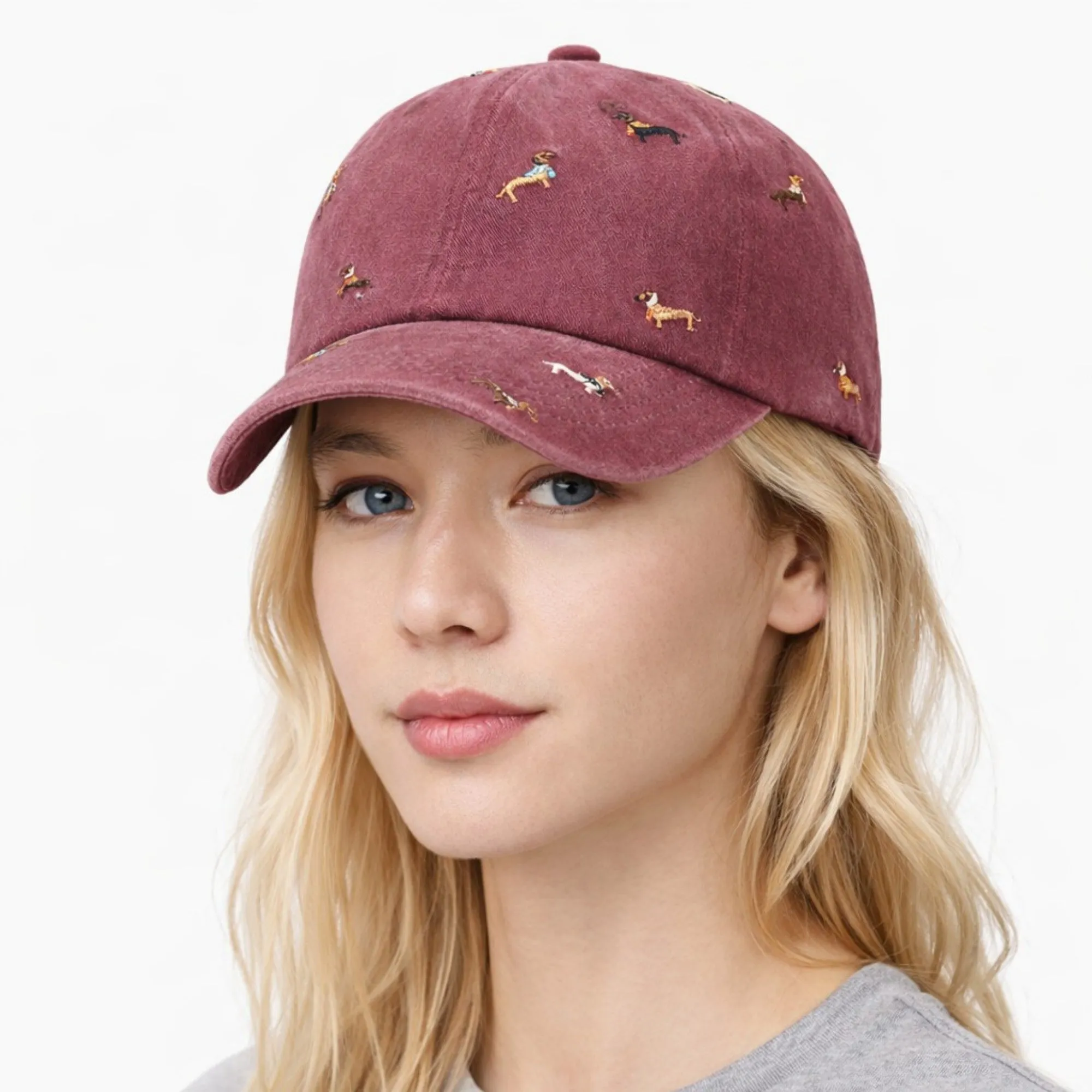 Anna-Kaci Women's Embroidered Dog Baseball Cap with Curved Brim Soft Structured Crown and Adjustable Back Strap sold by Anna-Kaci product image thumbnail 2