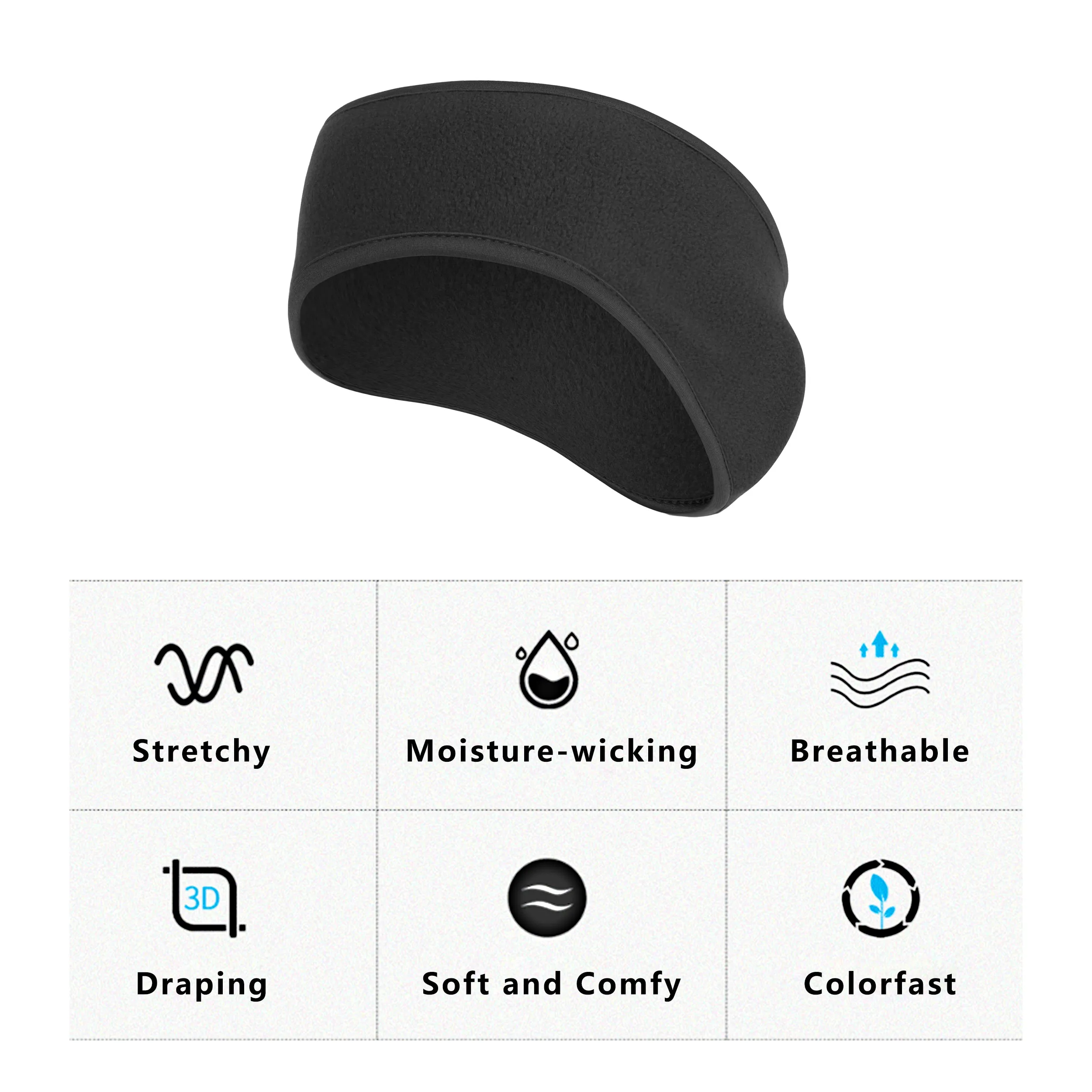 Anna-Kaci Winter Fleece Headband Moisture-Wicking for Running Sports Workouts Cold Weather Ear Warmer Unisex sold by Anna-Kaci product image thumbnail 2