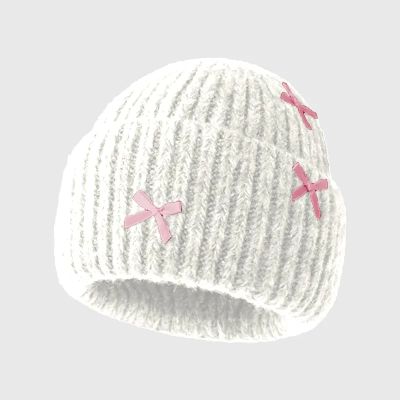 Anna-Kaci Women's Ribbed Knit Beanie with Bow Accents - Cute Soft Winter Hat for Casual Daily Wear sold by Anna-Kaci