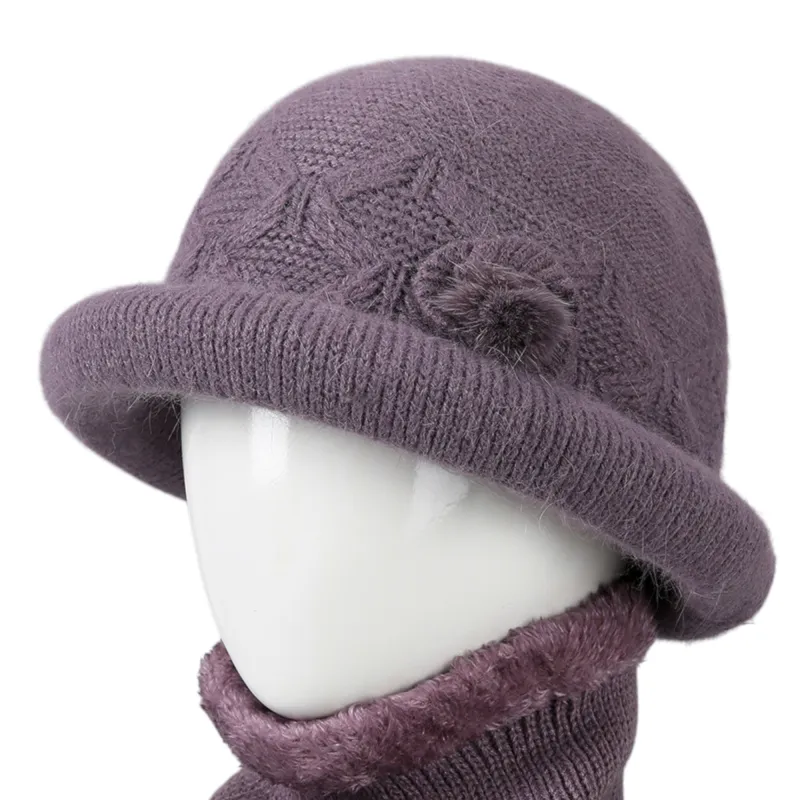 Anna-Kaci Women's Soft Knit Winter Hat with Rolled Brim and Elegant Floral Detail made by Anna-Kaci