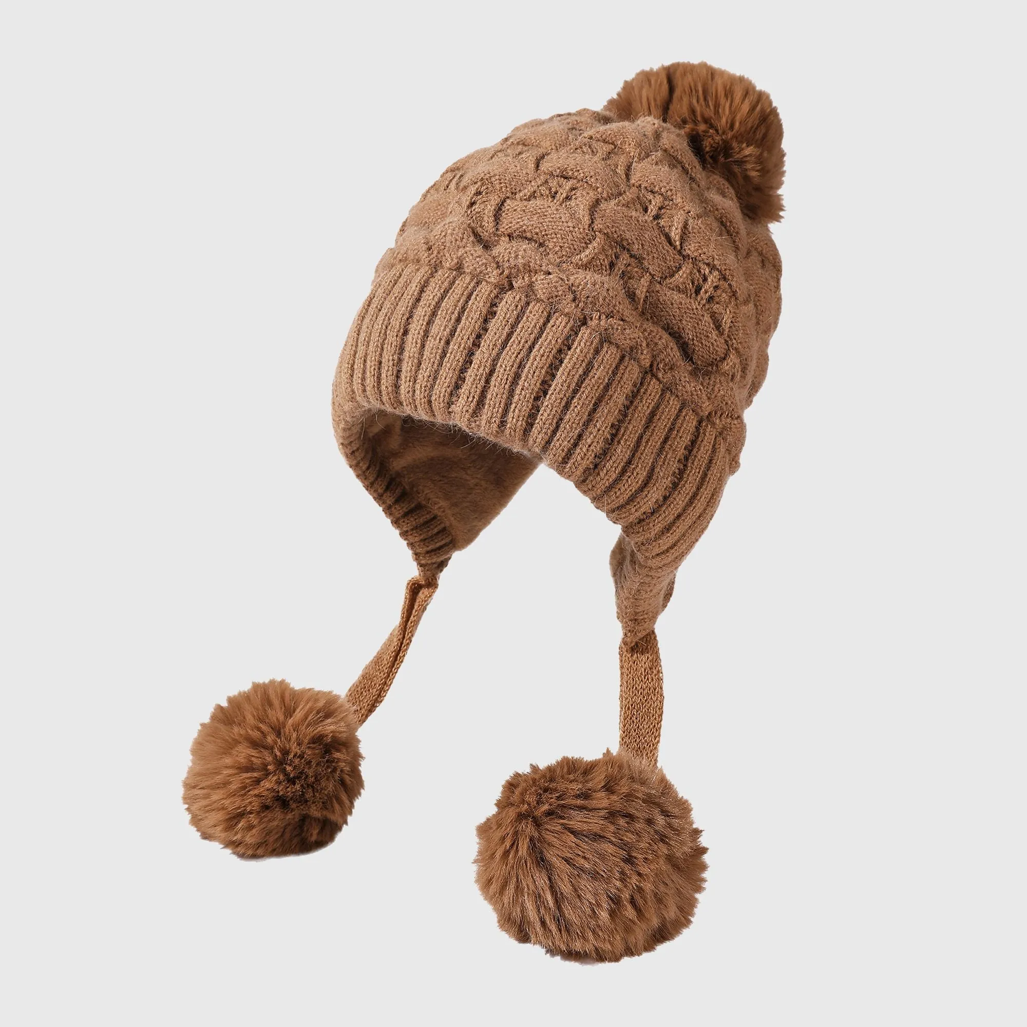 Anna-Kaci Women's Knit Trapper Hat with Pom - Poms sold by Anna-Kaci