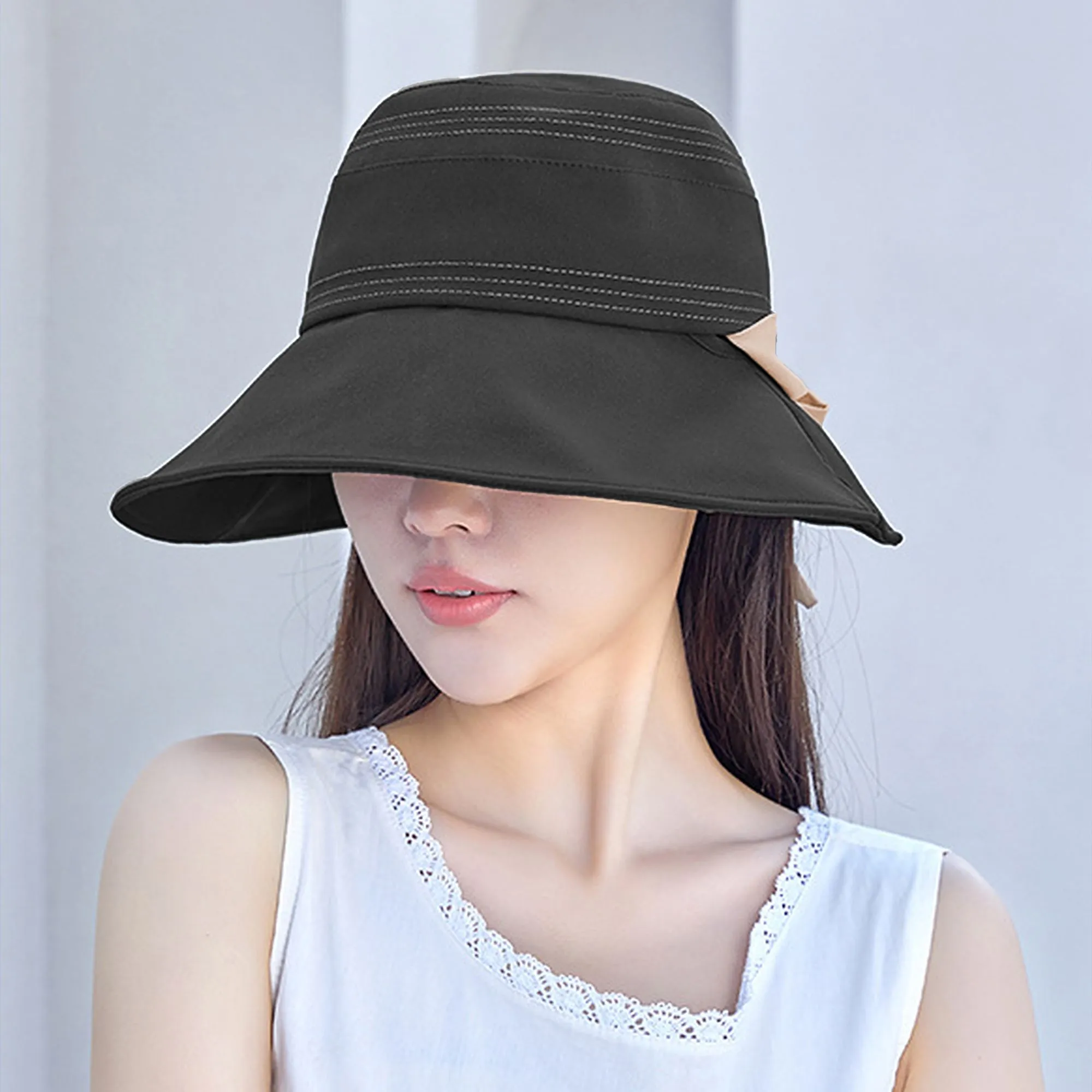 Anna-Kaci Foldable Wide - Brim Sun Hat with Bow Accent sold by Anna-Kaci product image thumbnail 3