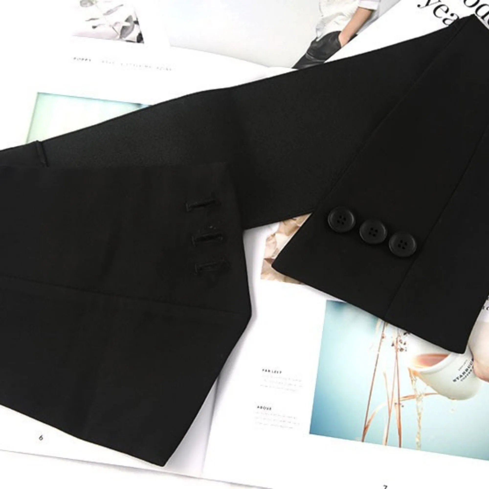 Anna-Kaci Women's Structured Asymmetrical Wide Waist Belt with Overlapping Panel Design and Decorative Button Accents 7.5x31.5in sold by Anna-Kaci product image thumbnail 3