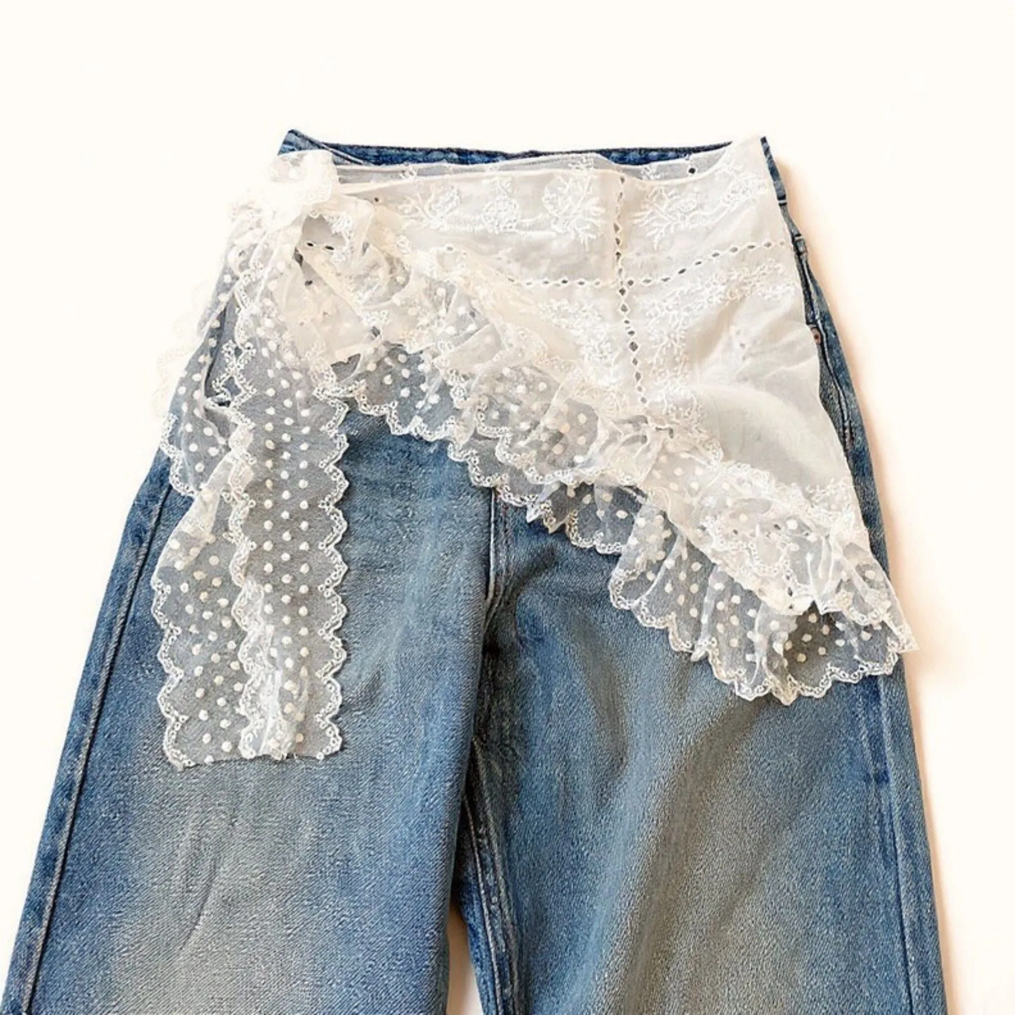 Anna-Kaci Women's Sheer Lace Embroidered Waist Belt with Scalloped Edge and Tie Detail 59in sold by Anna-Kaci product image thumbnail 4