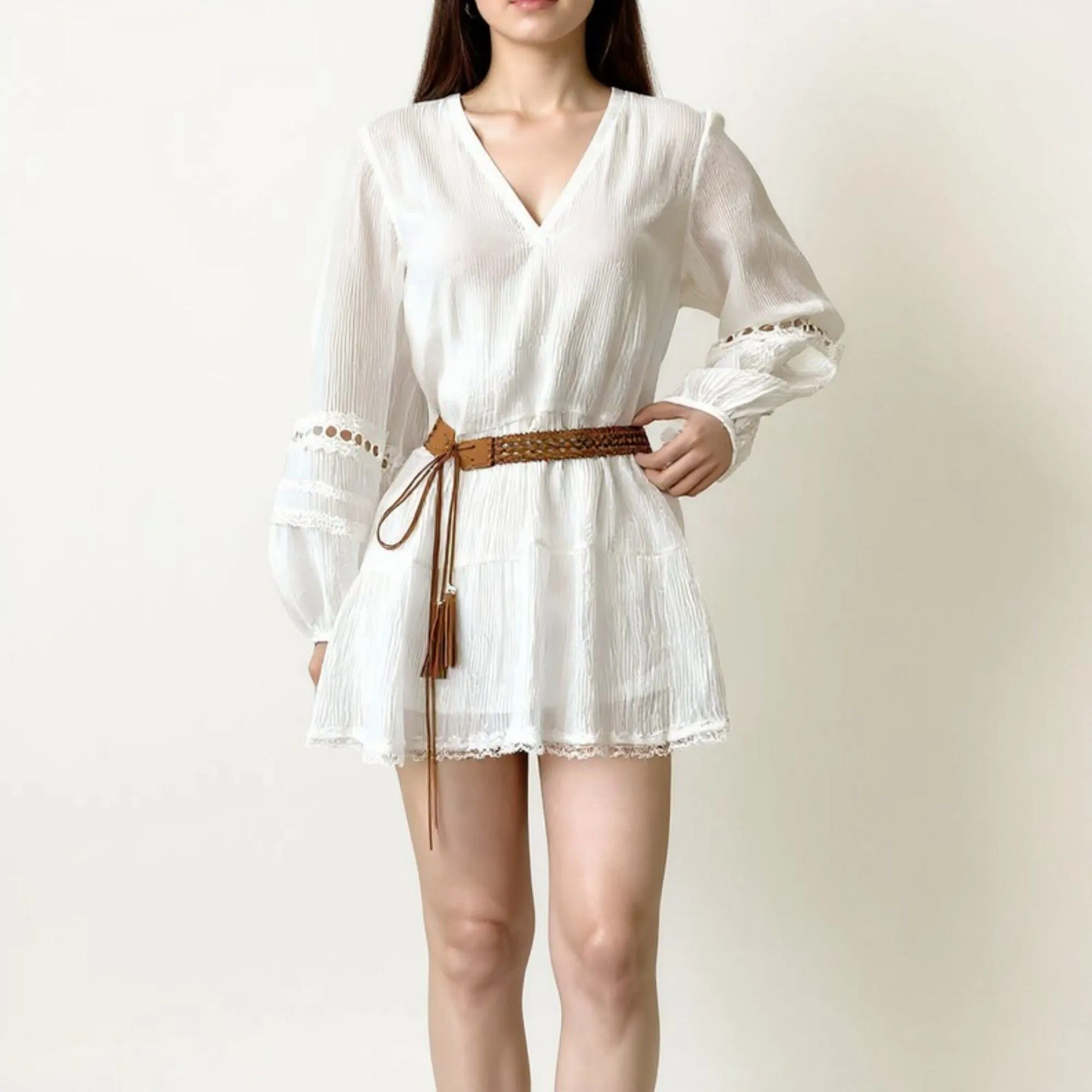 Anna-Kaci Women's Braided Faux Leather Waist Belt with Tassel Tie Detail 67in sold by Anna-Kaci product image thumbnail 2